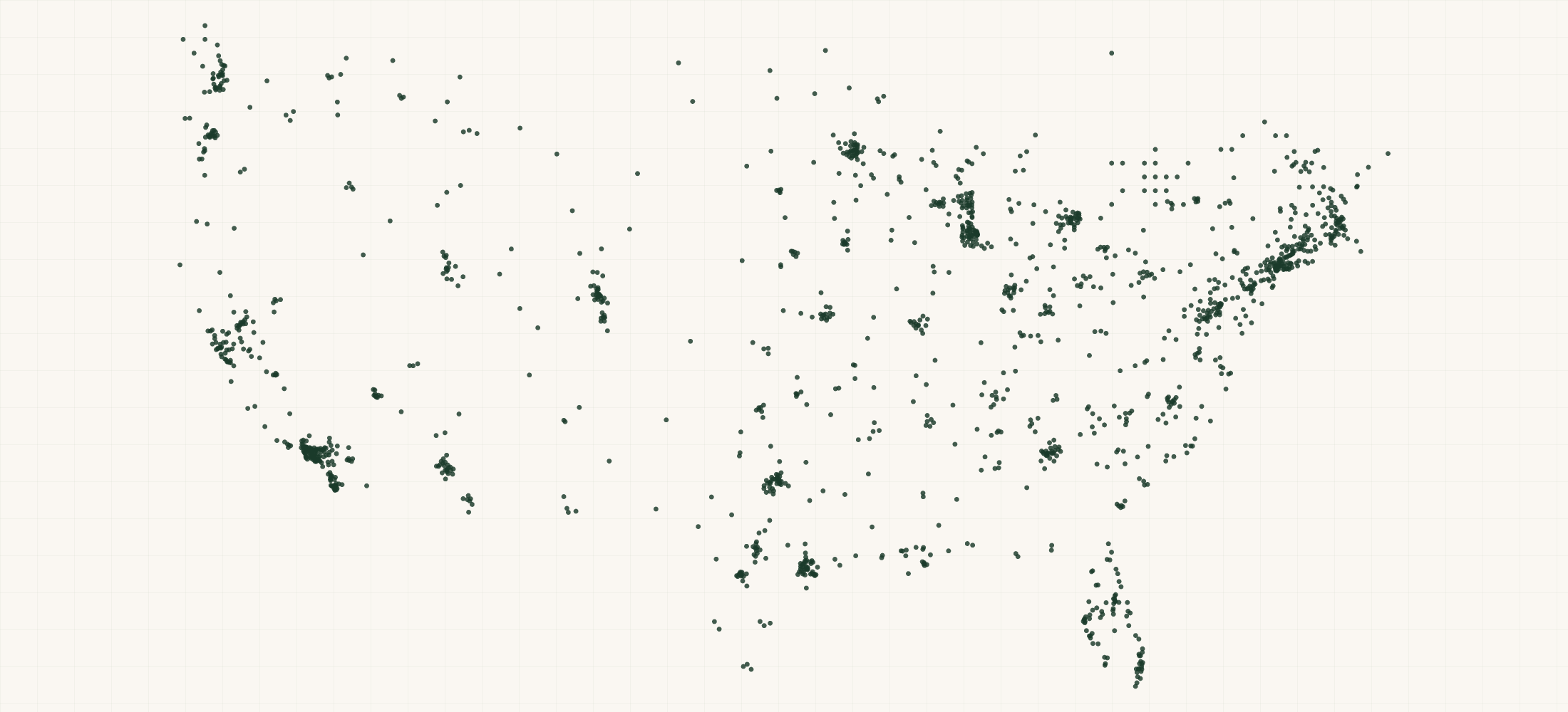 Map of where the Fera Pets Retailers are