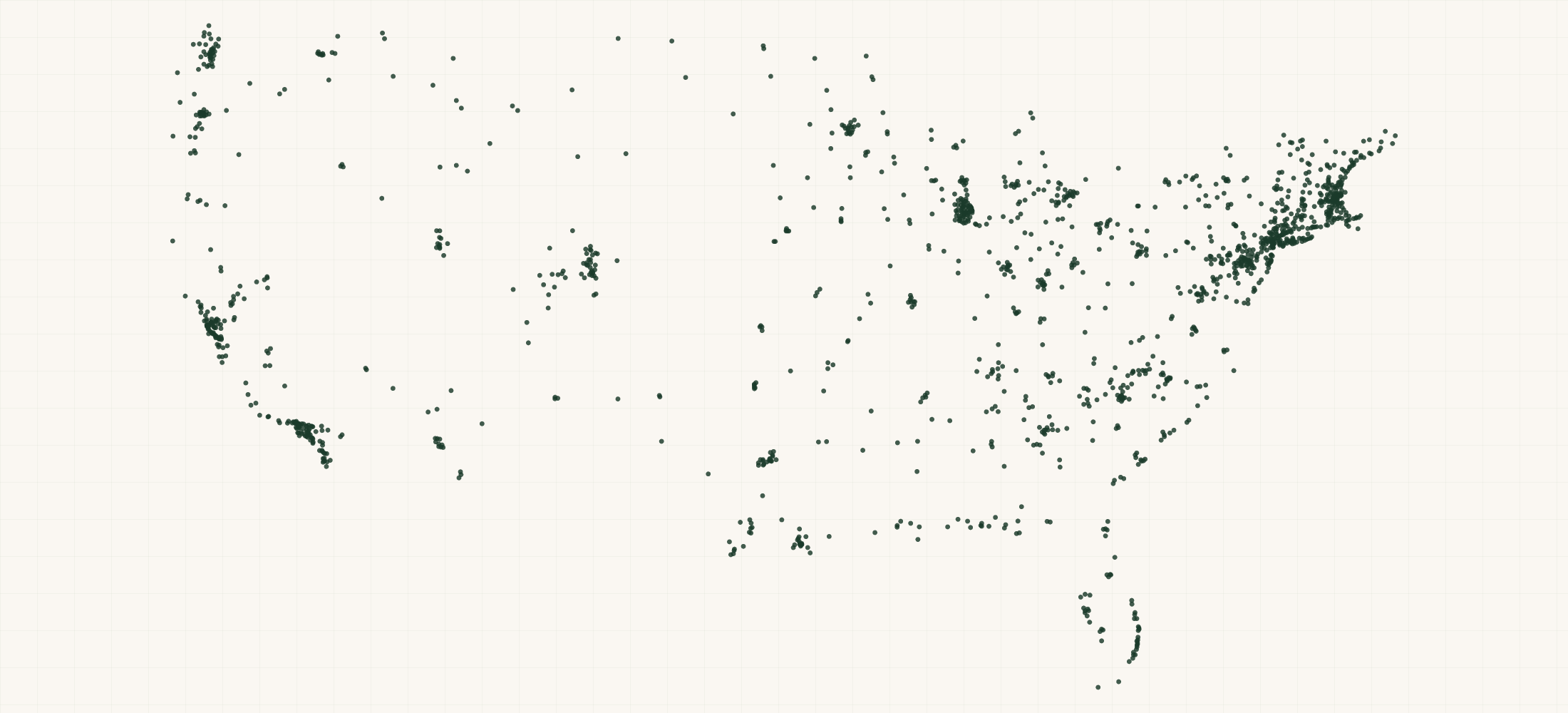 Map of where the Festool Dealer Locations are