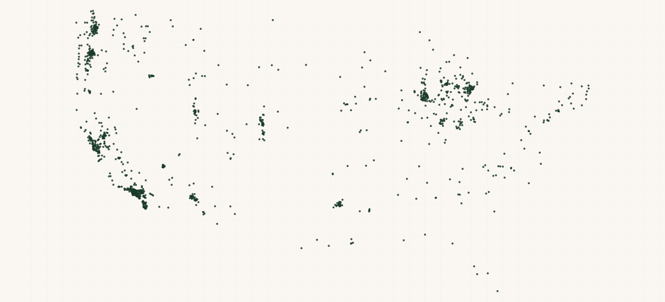 Map of where the Ficks Beverage Co Retailers are