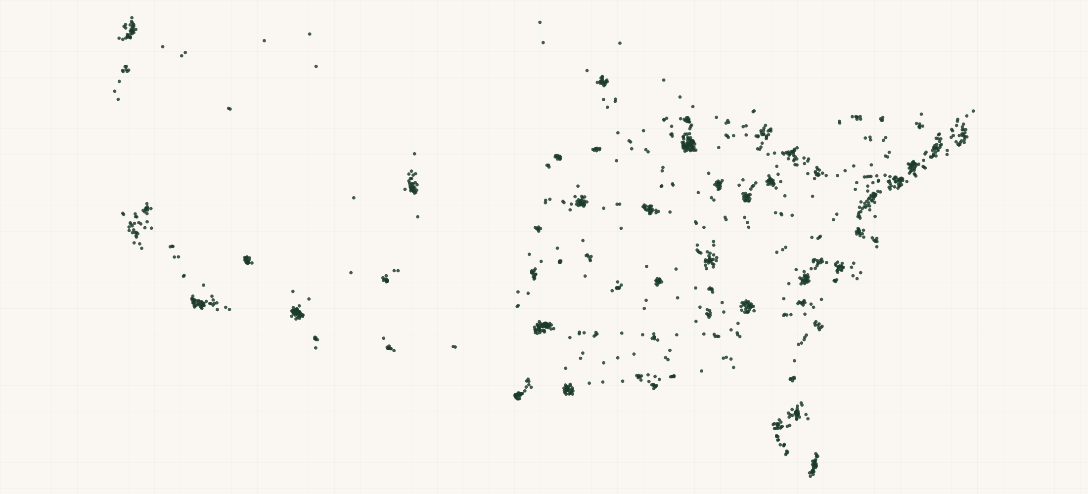 Map of where the Firestone Locations are