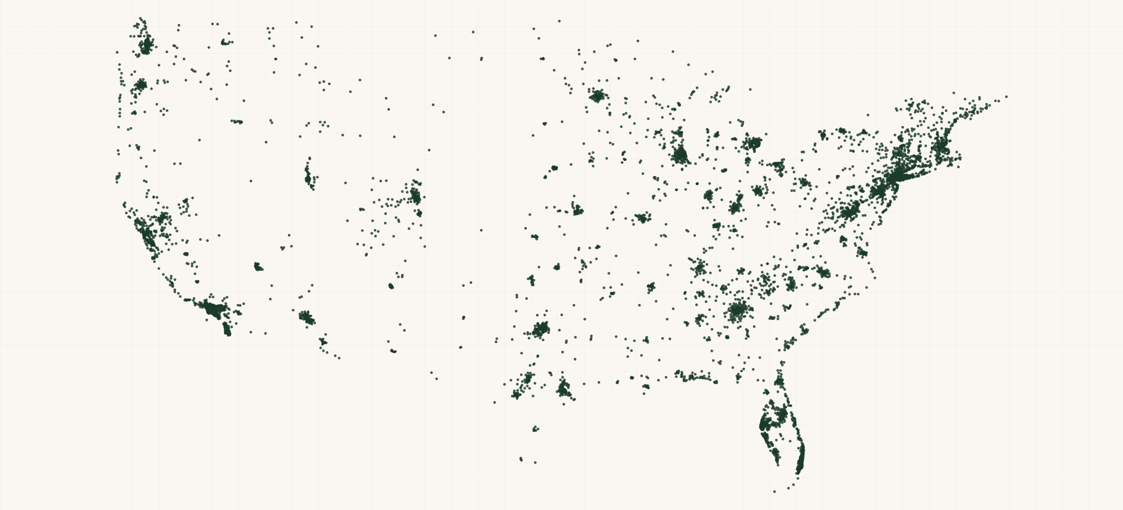 Map of where the Fishwife Retailers are