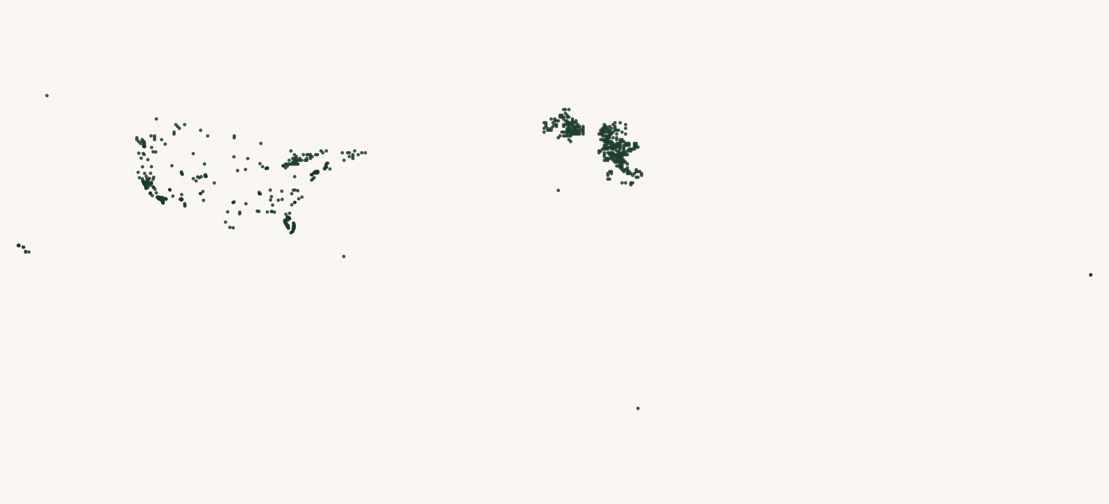 Map of where the FitFlop Retailers are