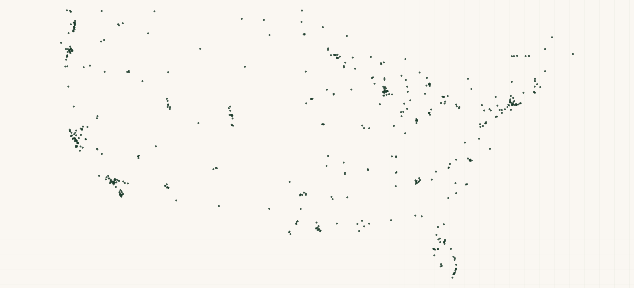 Map of where the FLEX Tool Dealers are
