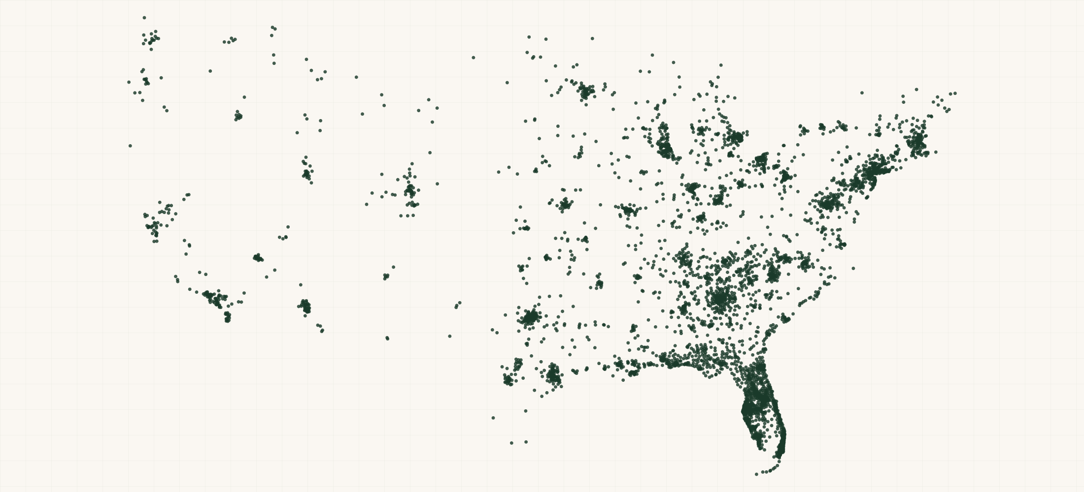 Map of where the Florida Licensed General Contractors are