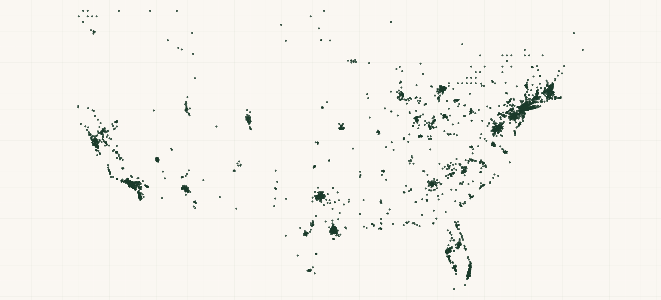 Map of where the FLOWER Beauty Retailers are