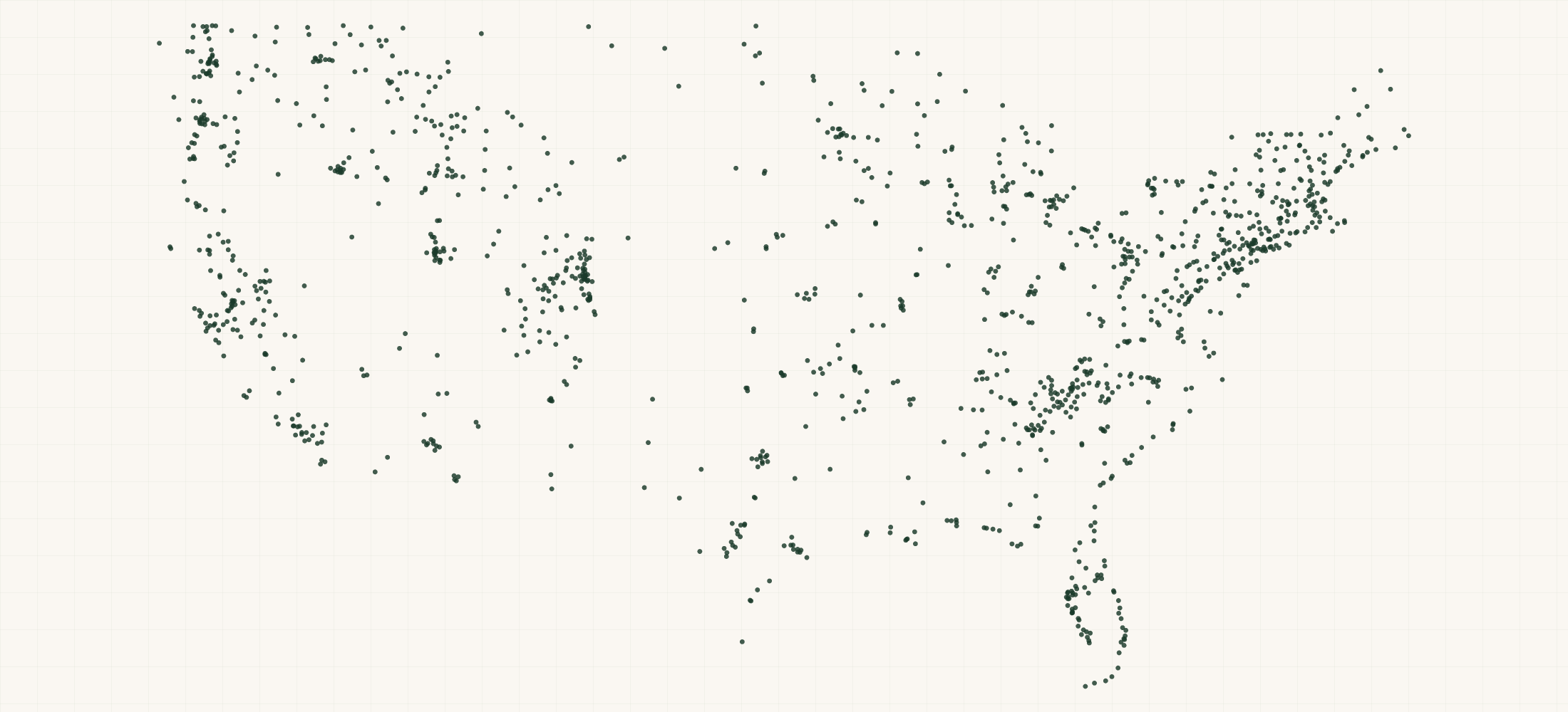 Map of where the Fly Fishing Brand Retailers are