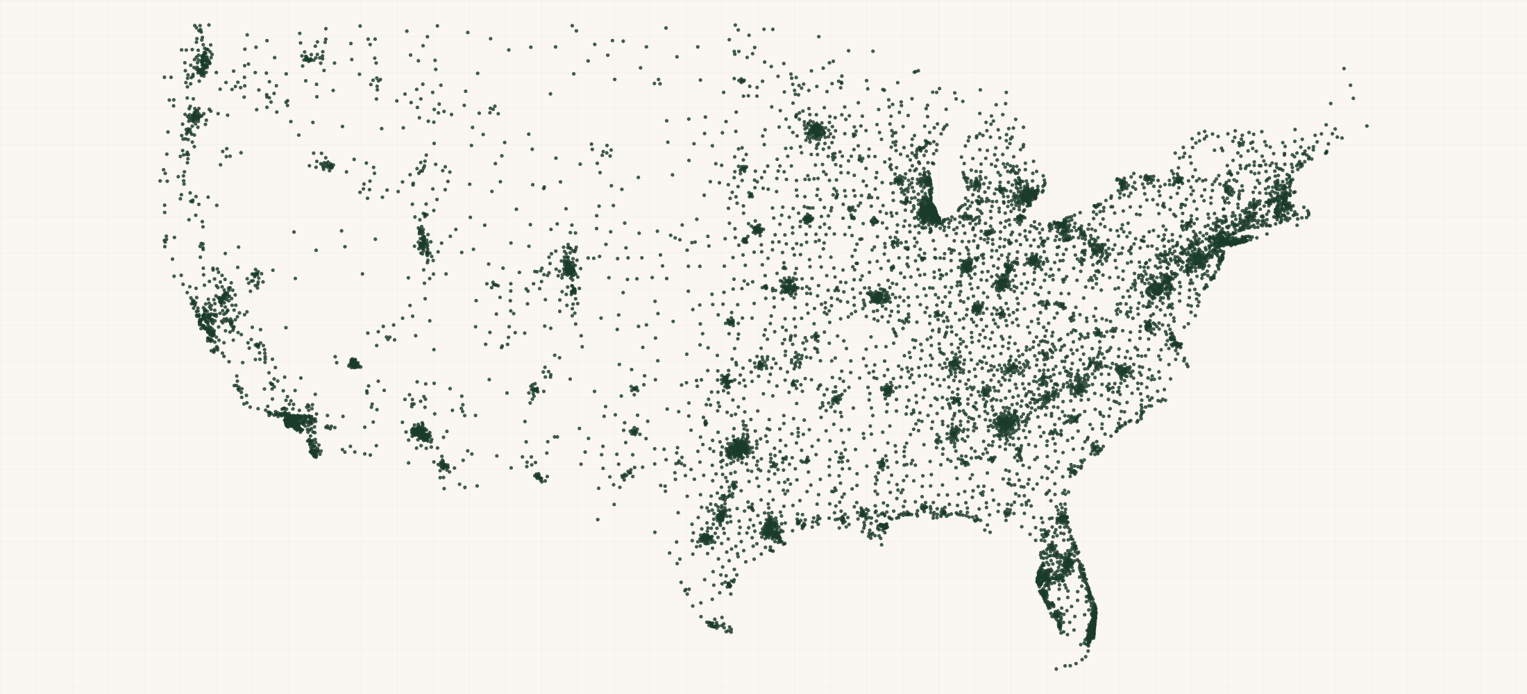 Map of where the Food & Beverage Brands Brand Retailers are
