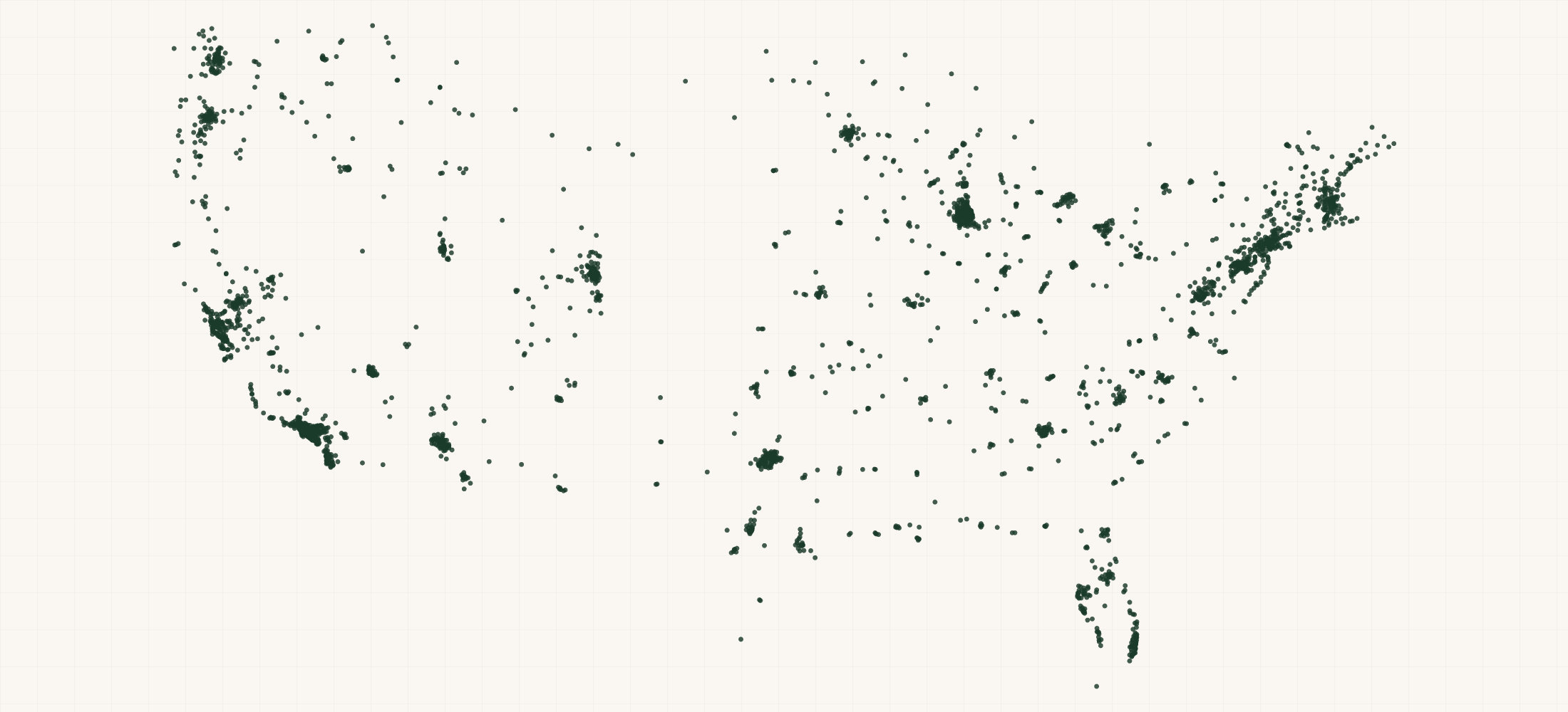 Map of where the Four Sigmatic Retailers are