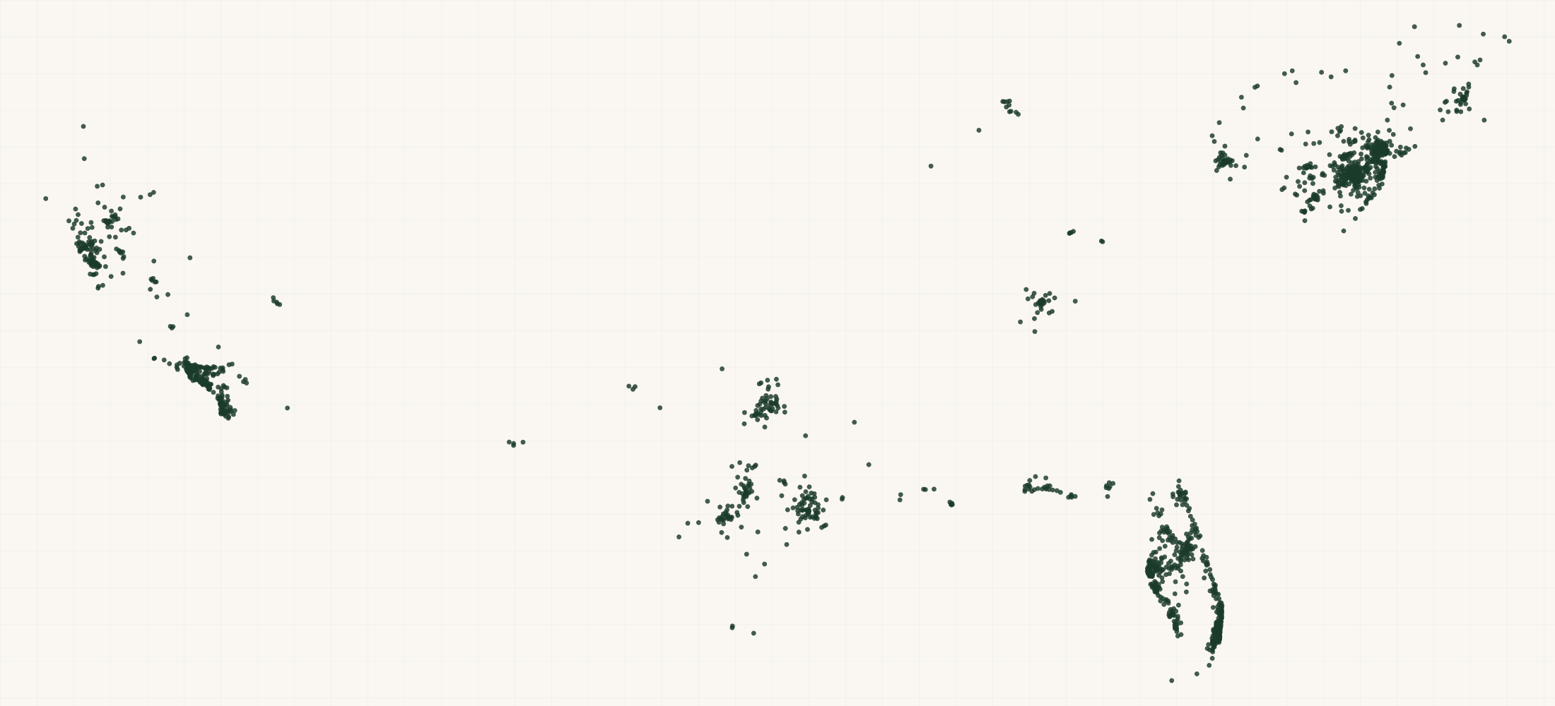 Map of where the Four Walls Retailers are