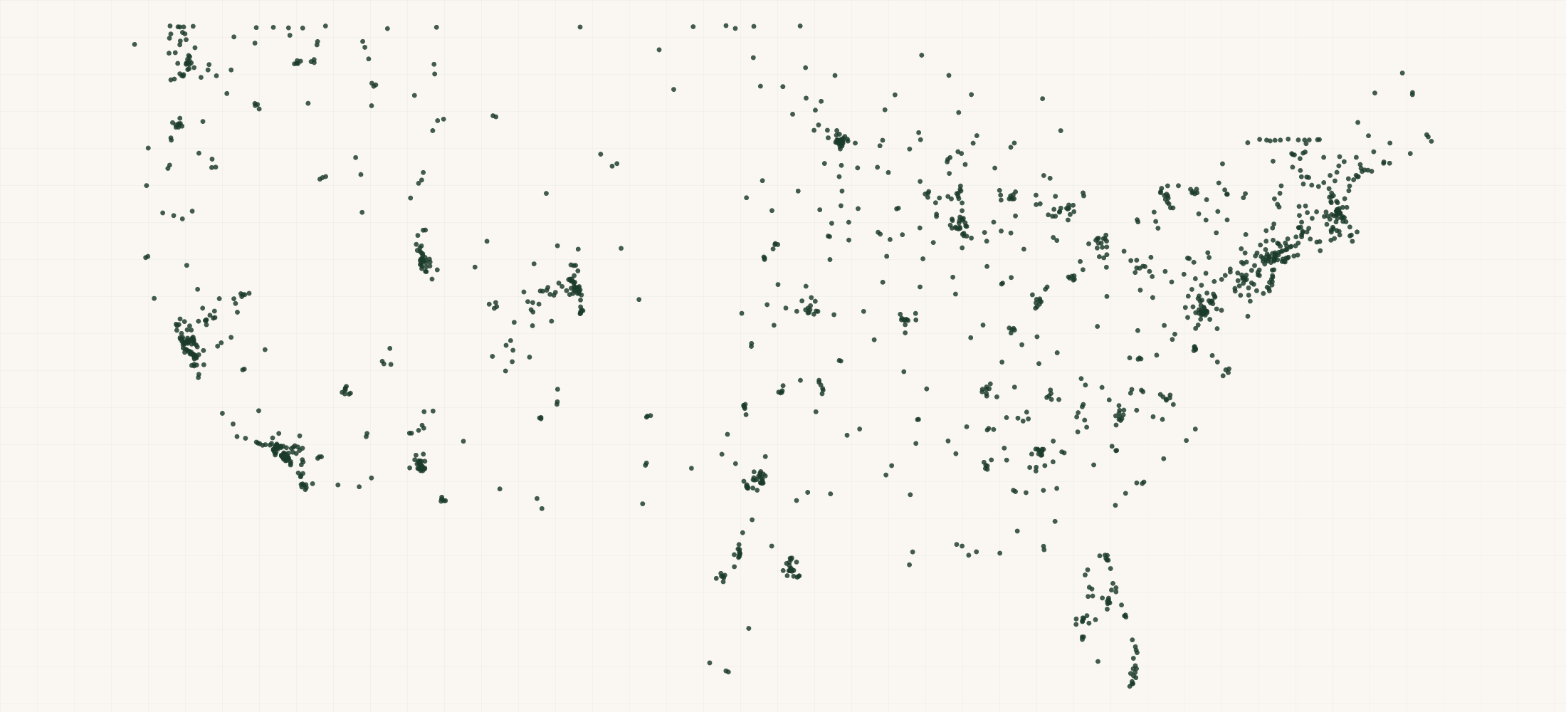 Map of where the Fox Racing Retailers are
