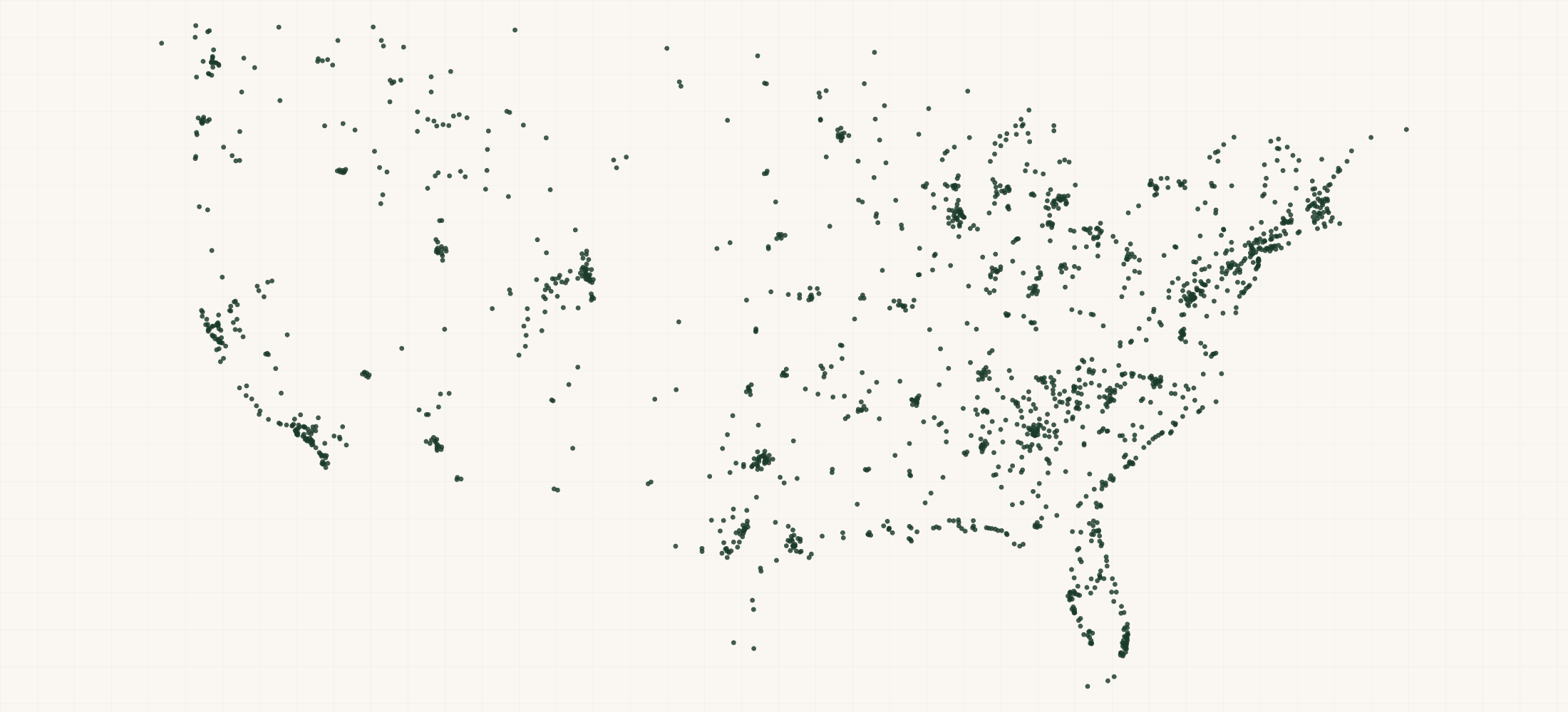Map of where the Free Fly Apparel Retailers are