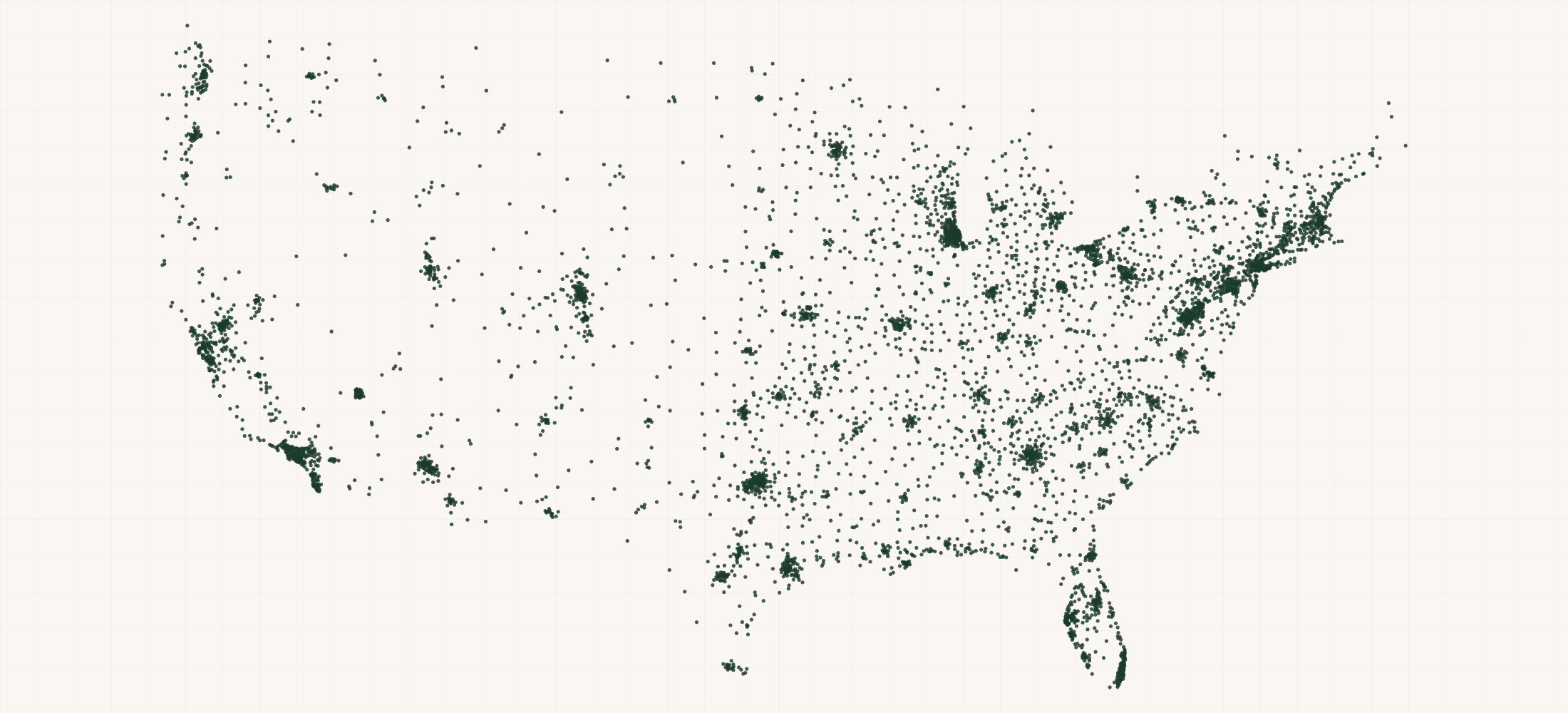 Map of where the Free To Eat Retailers are