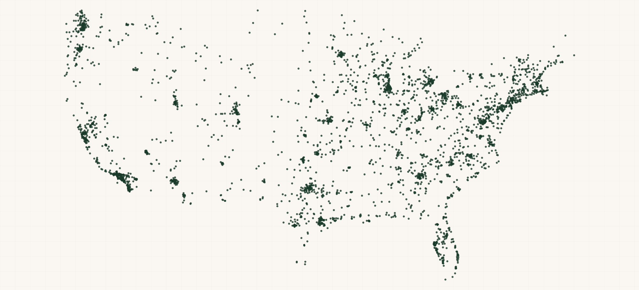Map of where the FreshCut Paper Retailers are