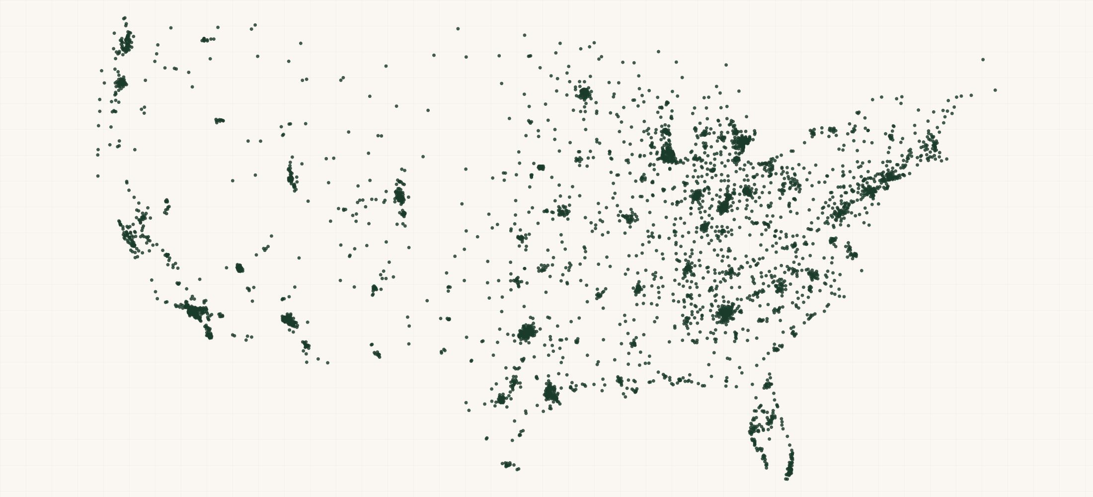Map of where the Function of Beauty Retailers are