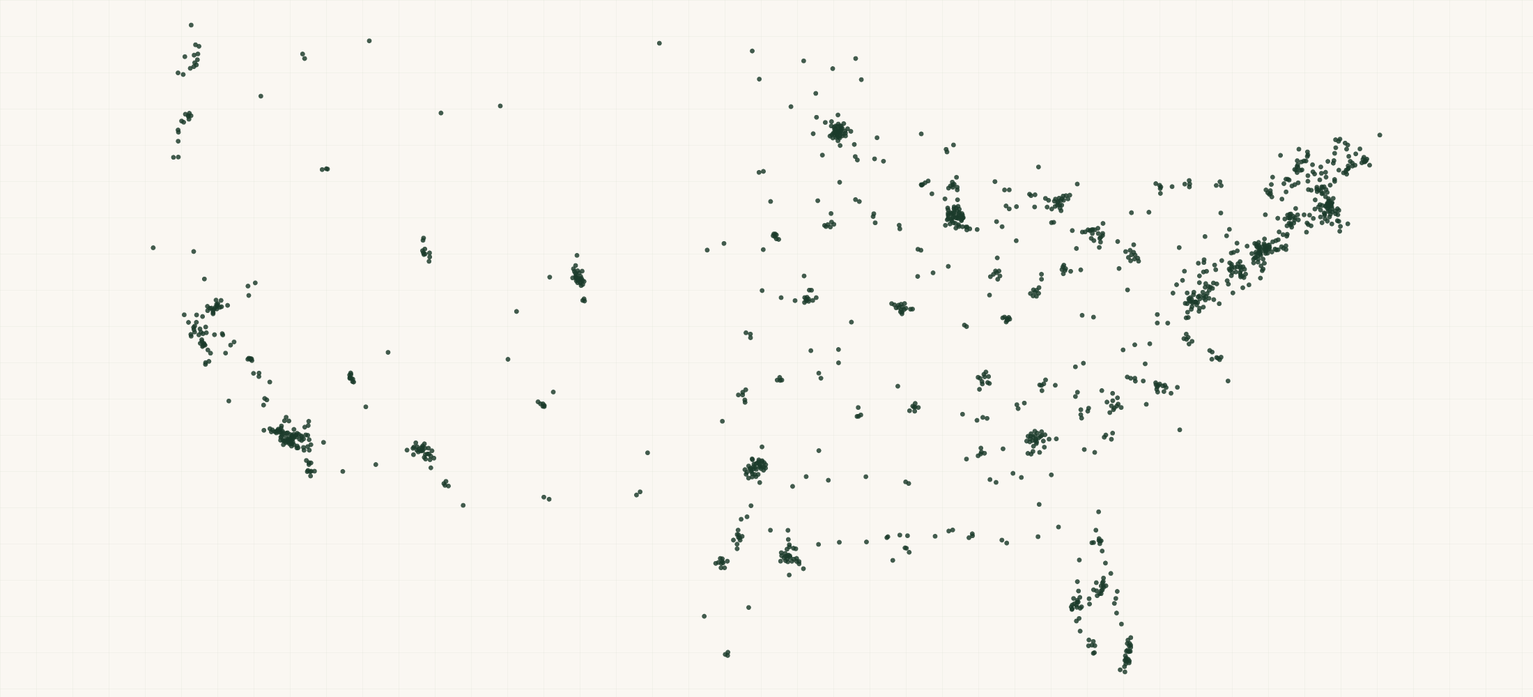 Map of where the Funday Natural Sweets Retailers are
