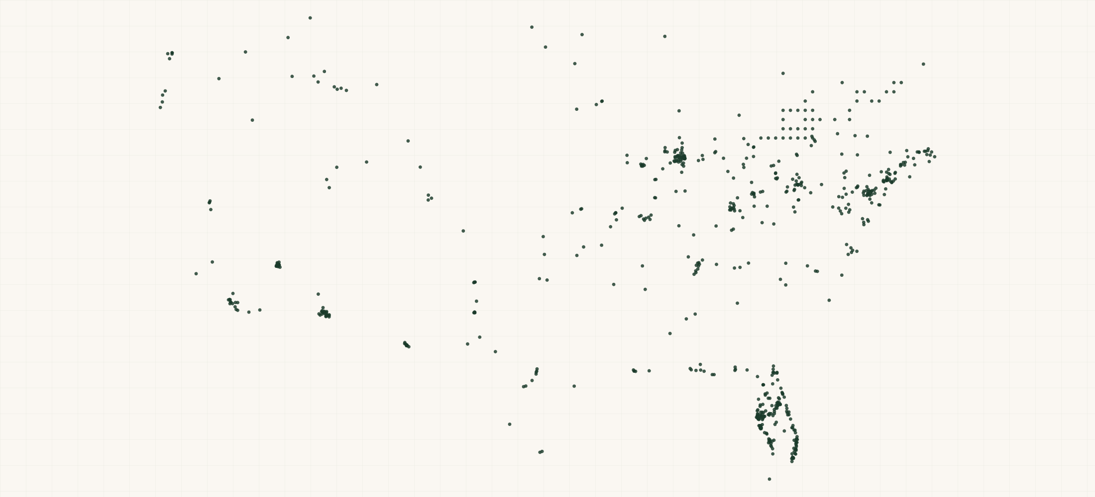 Map of where the G Pen Retailers are