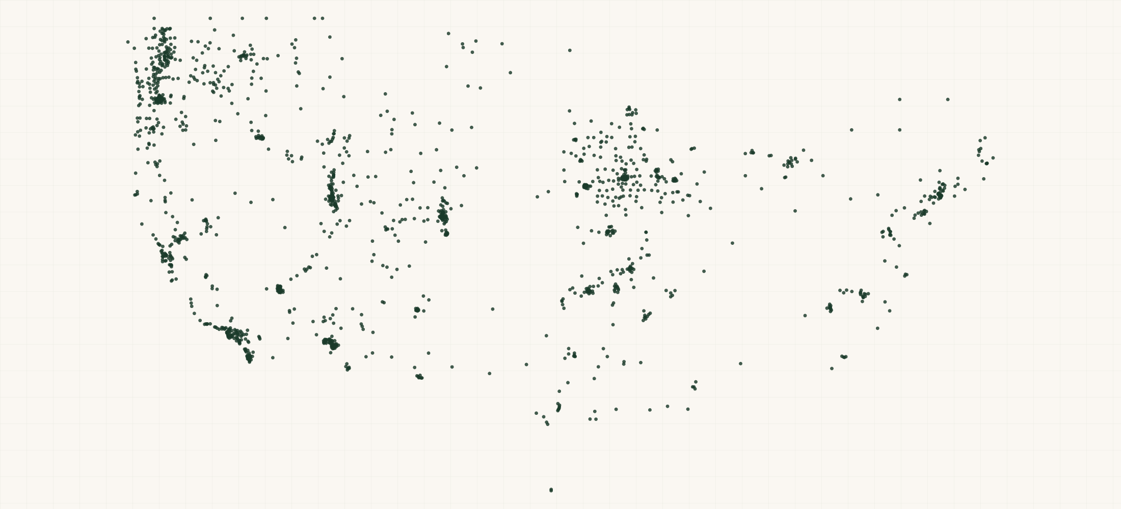 Map of where the G2G Retailers are