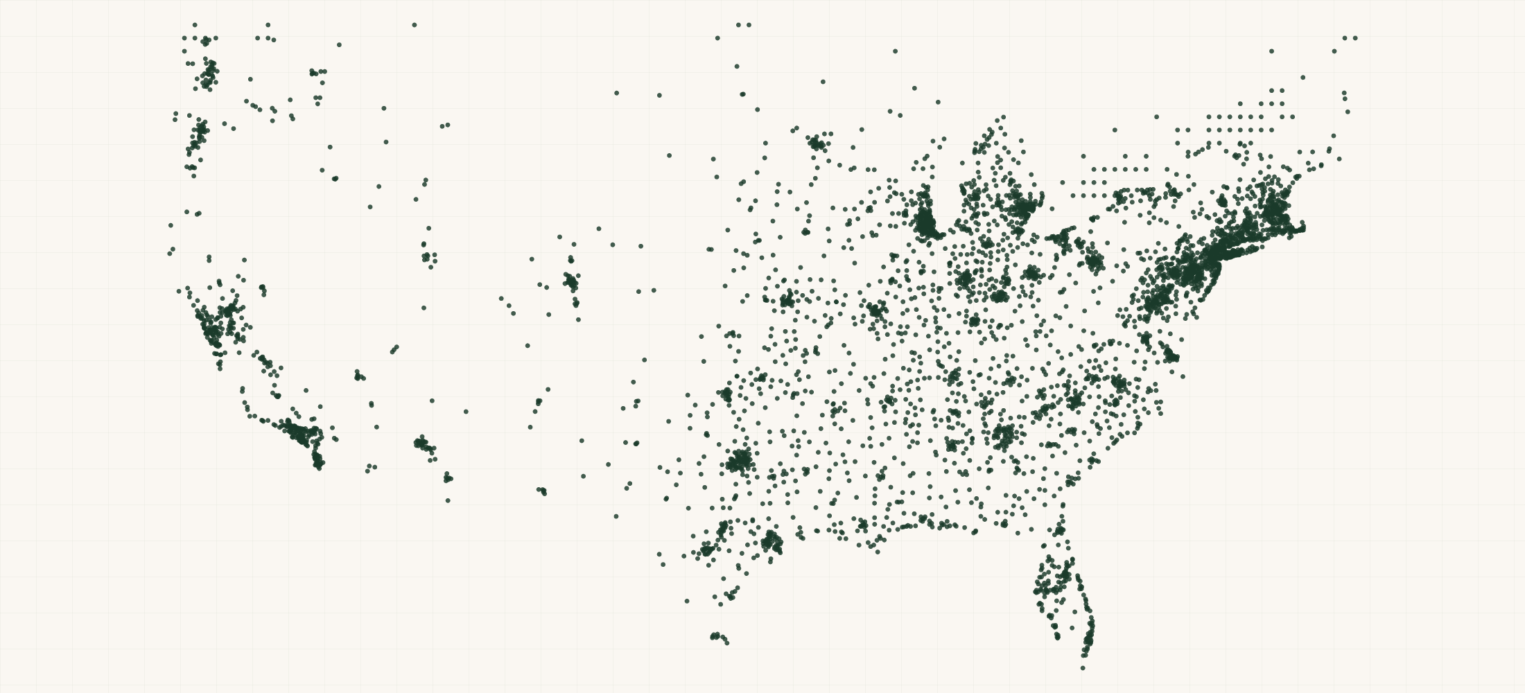 Map of where the Garden & Plants Brand Retailers are