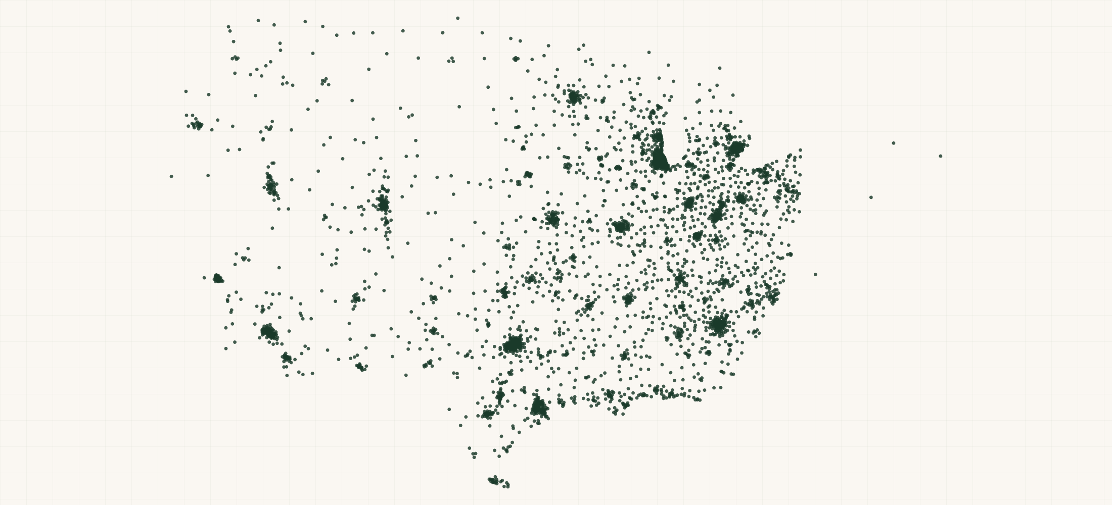 Map of where the Garrett Popcorn Retailers are
