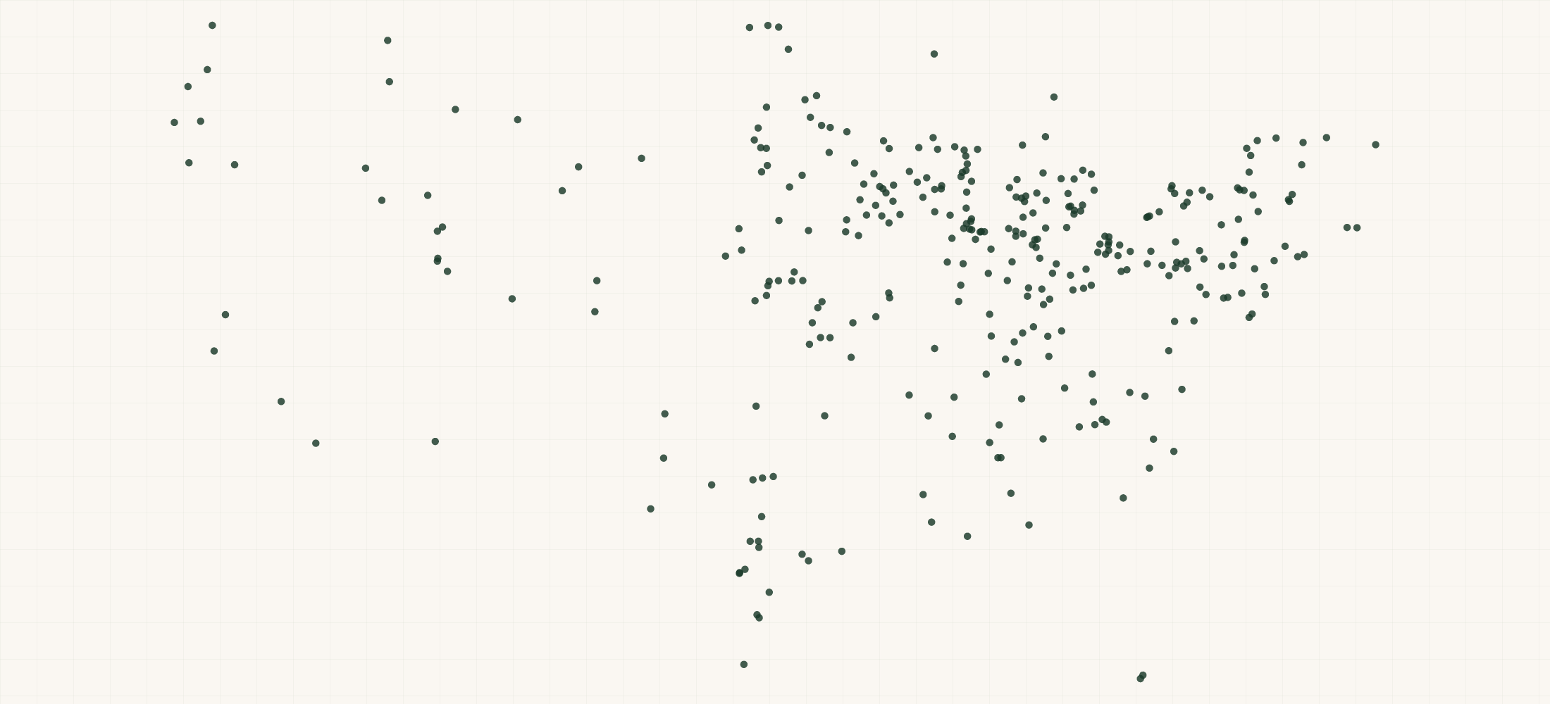 Map of where the Gehl Dealers are