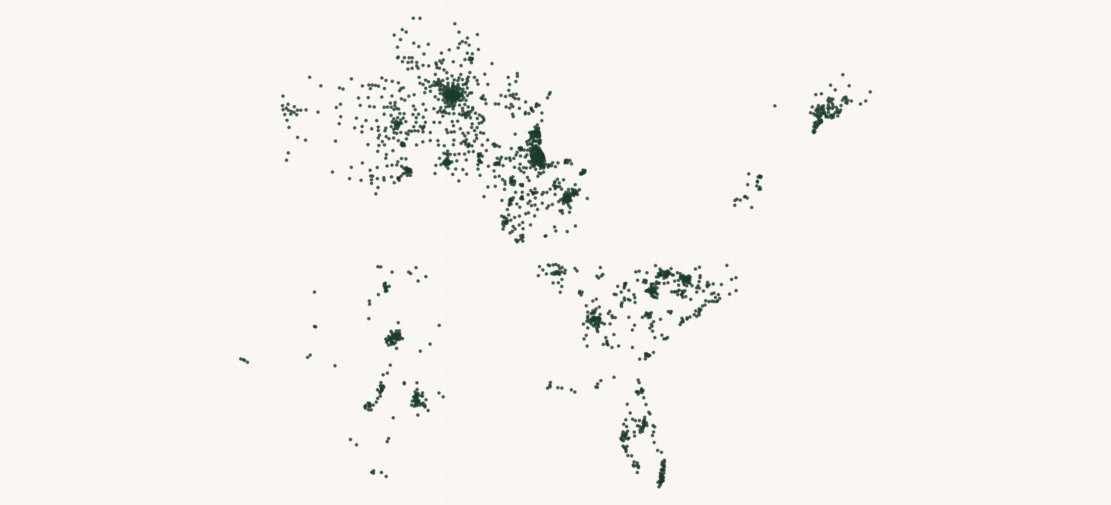 Map of where the Gigli Retailers are