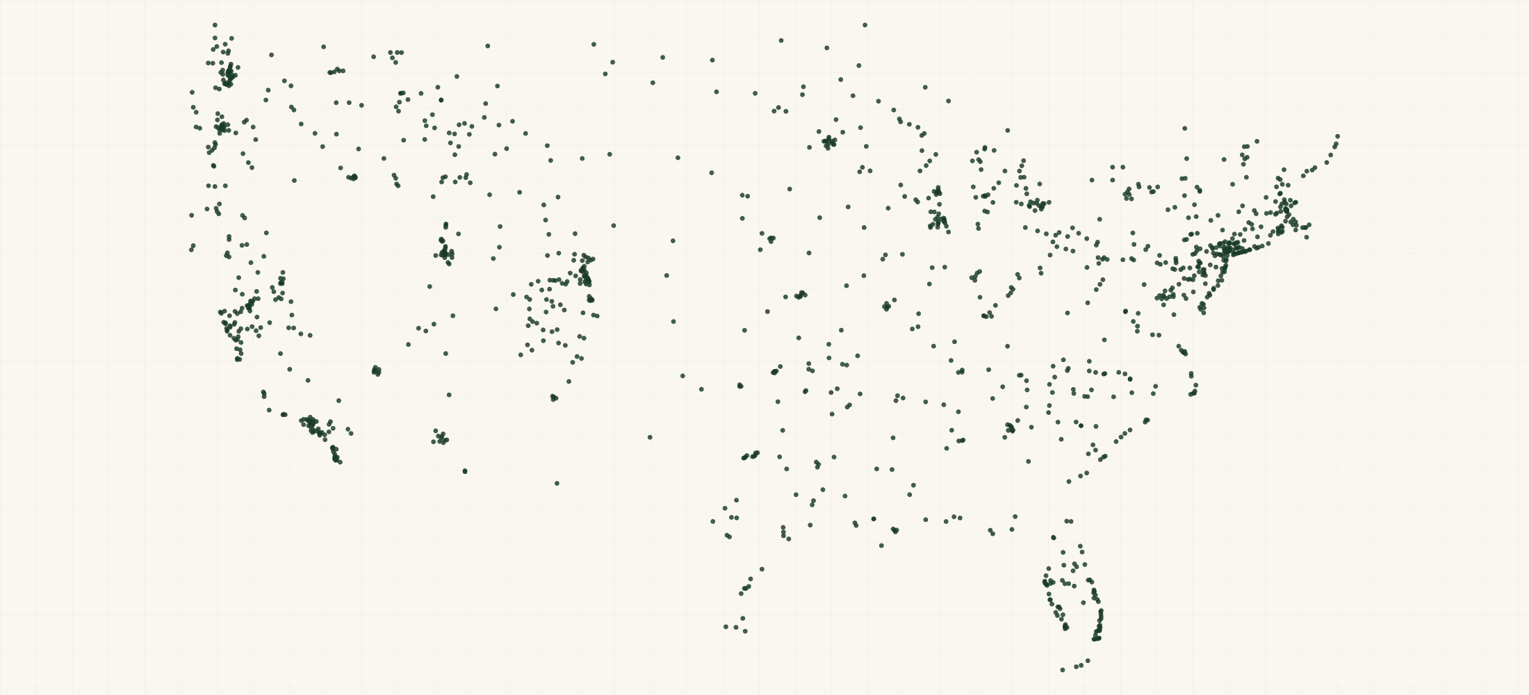 Map of where the Glacier Outdoor Retailers are