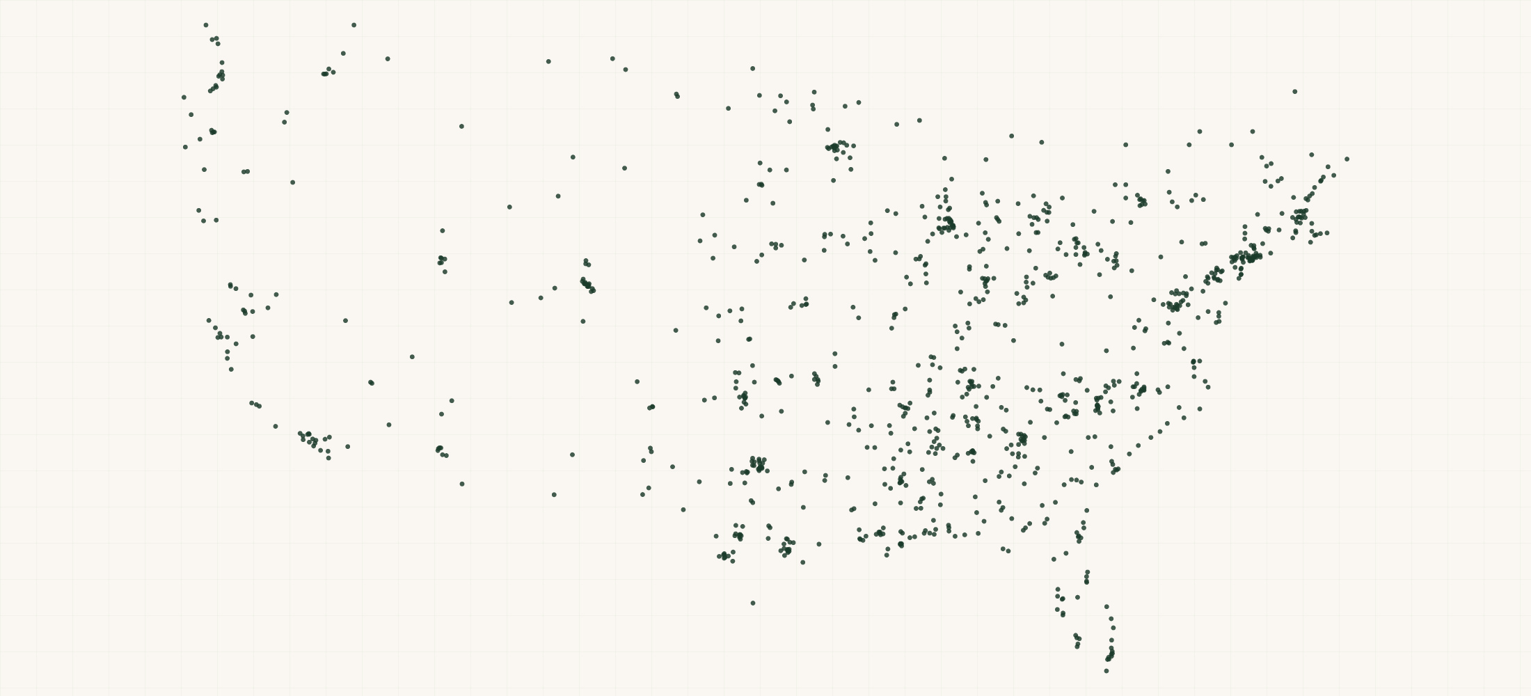 Map of where the Glo Pals Retailers are