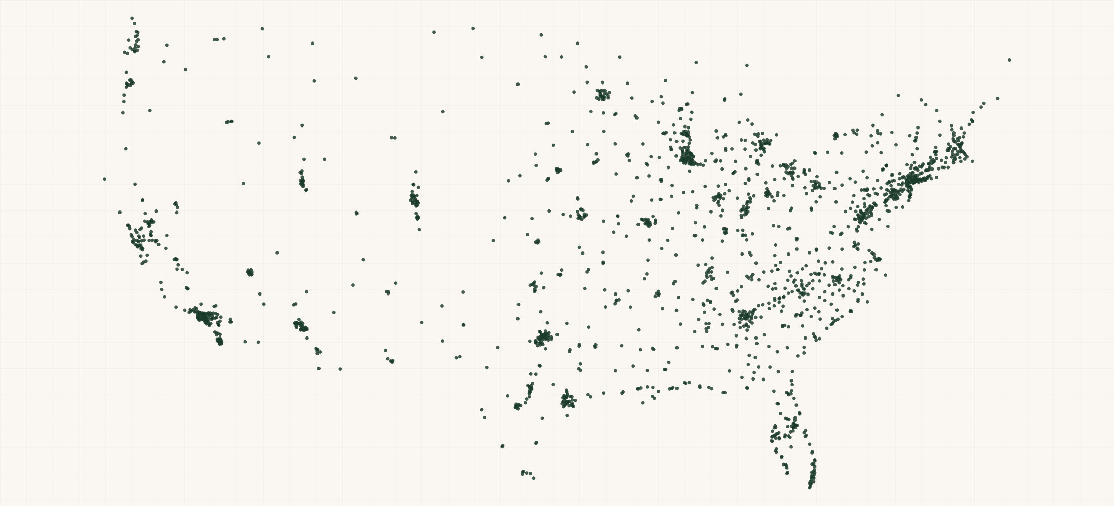 Map of where the Gloria Vanderbilt Retailers are