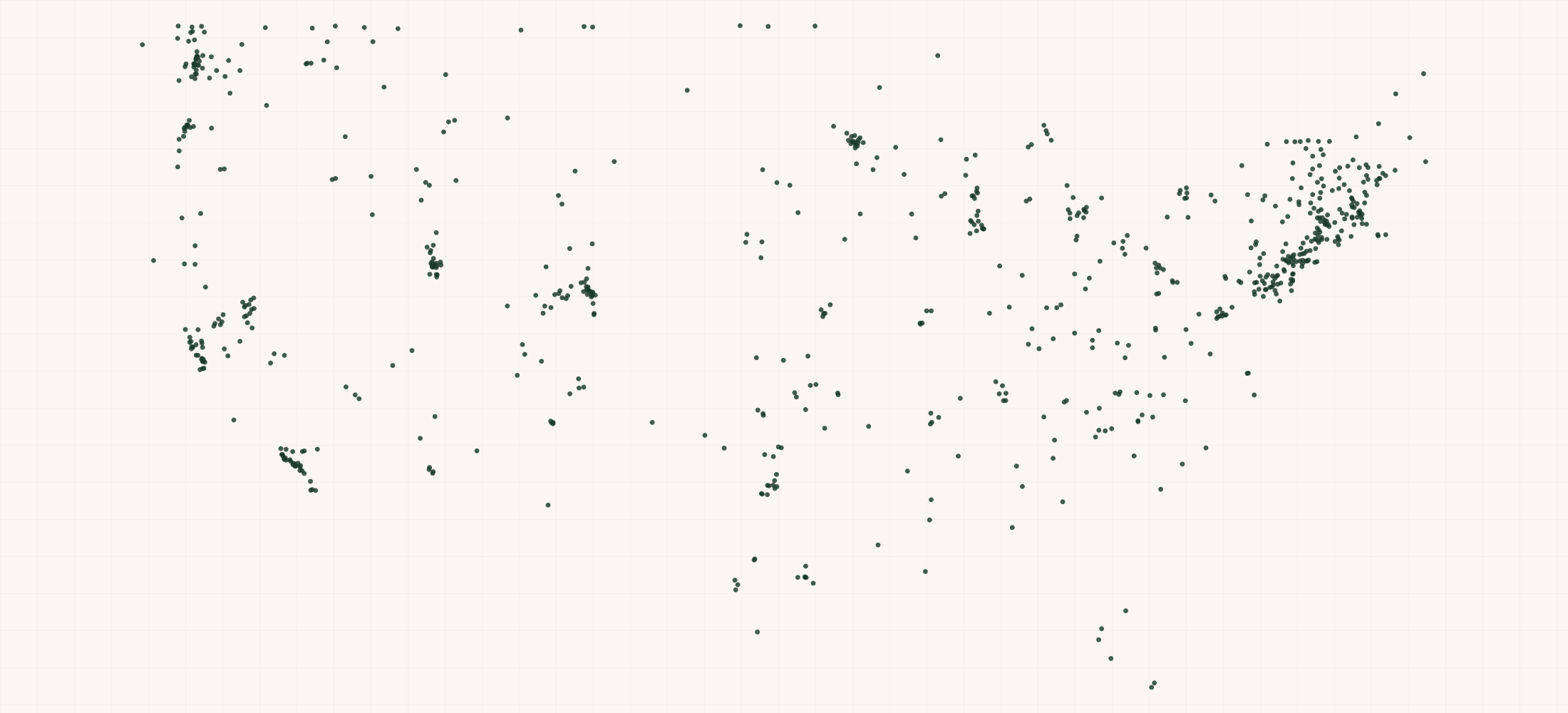 Map of where the Gnu Retailers are
