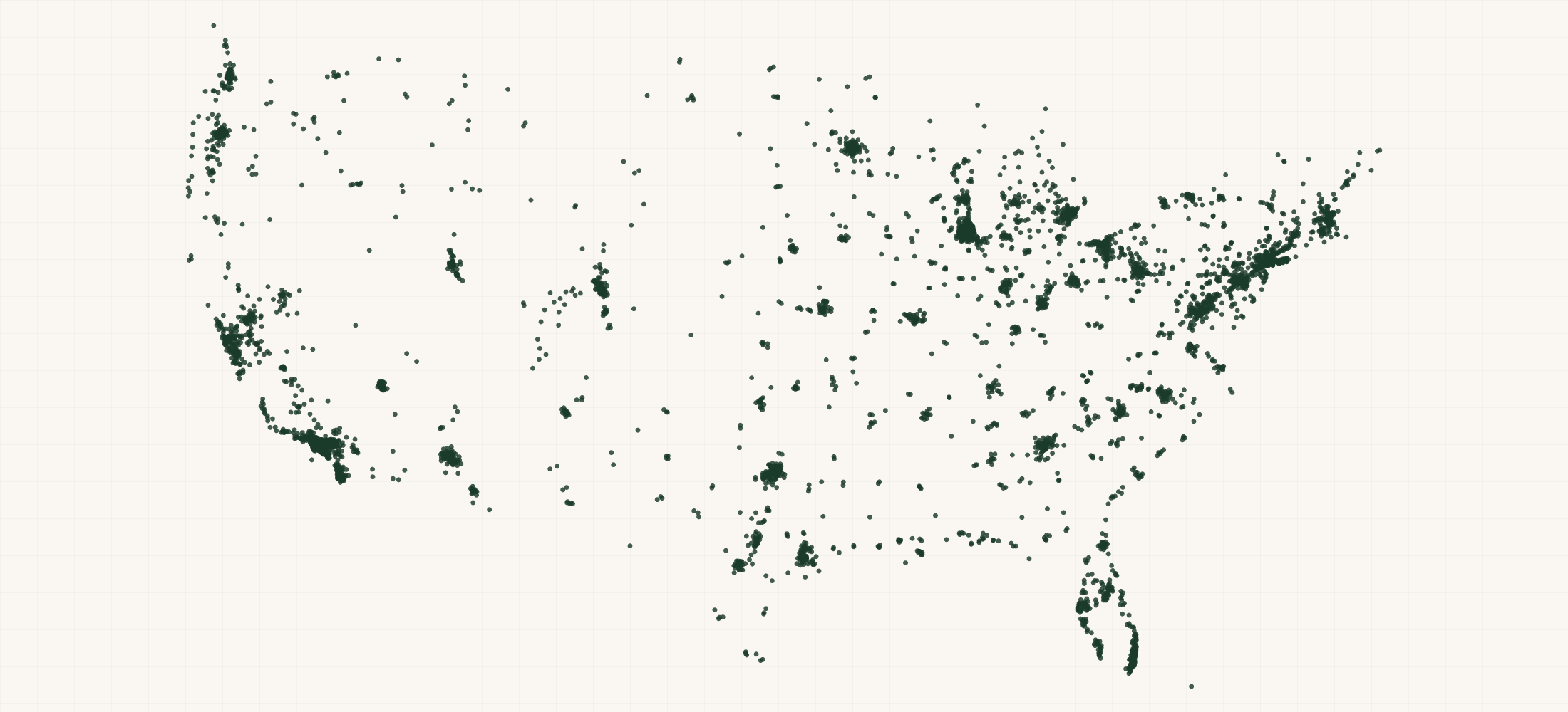 Map of where the GoNanas Retailers are