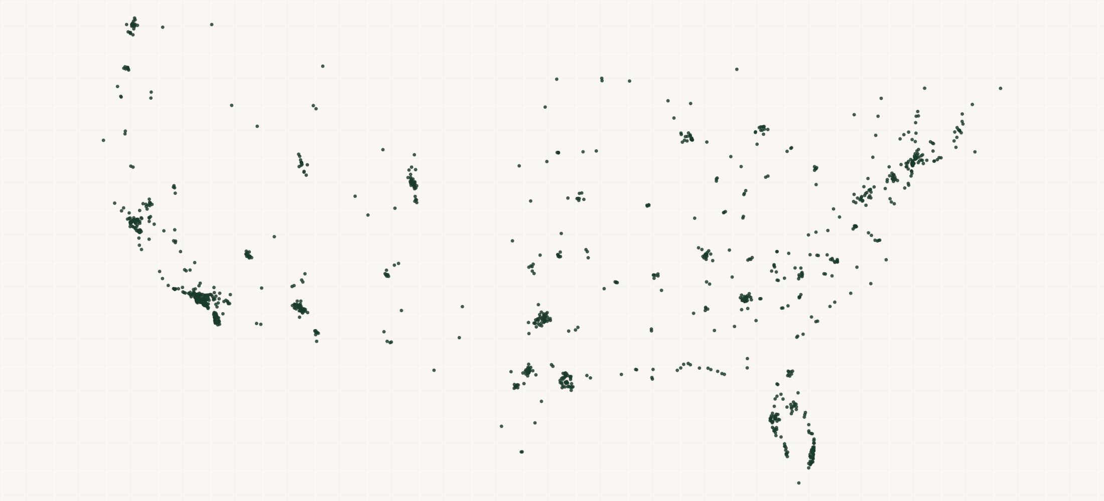 Map of where the Good Girl Snacks Retailers are