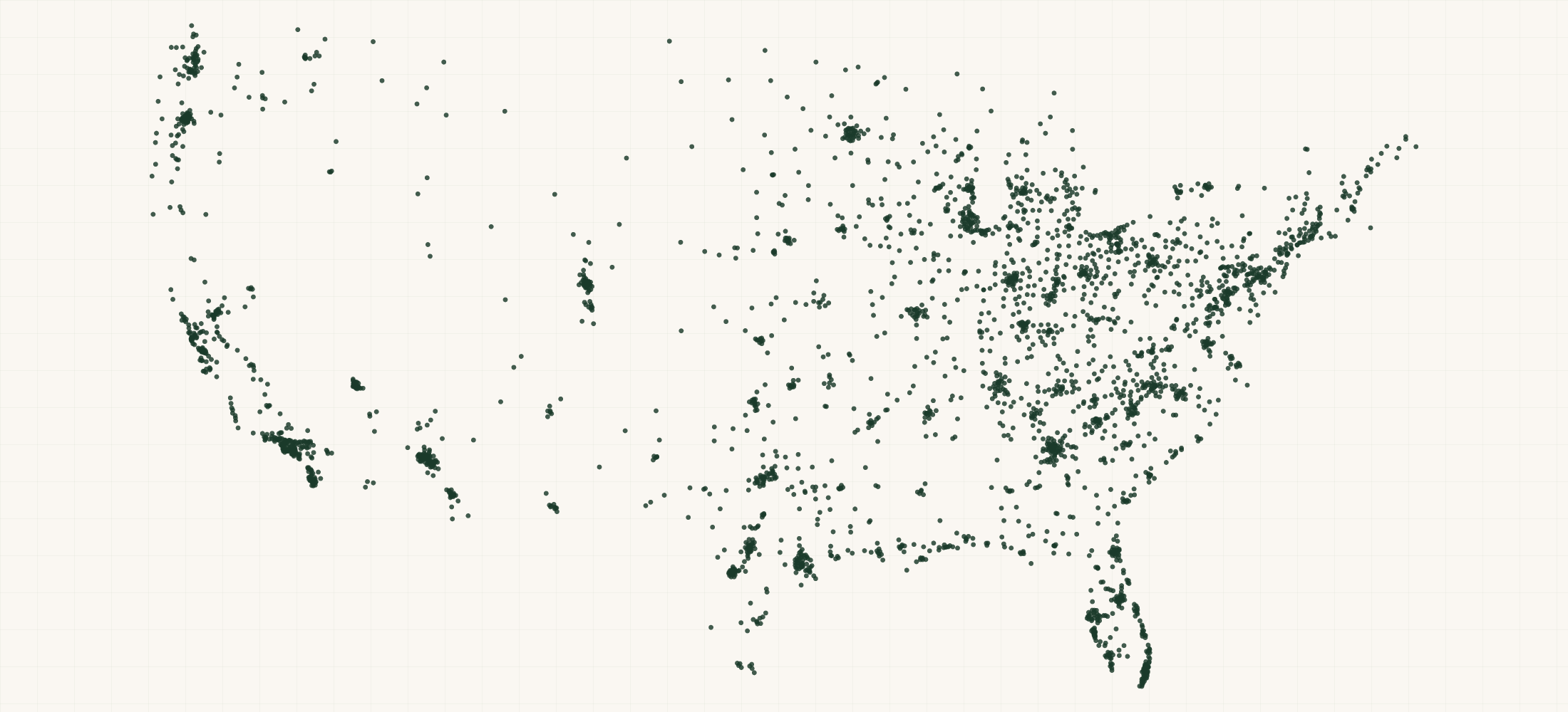 Map of where the Goodwill Locations are
