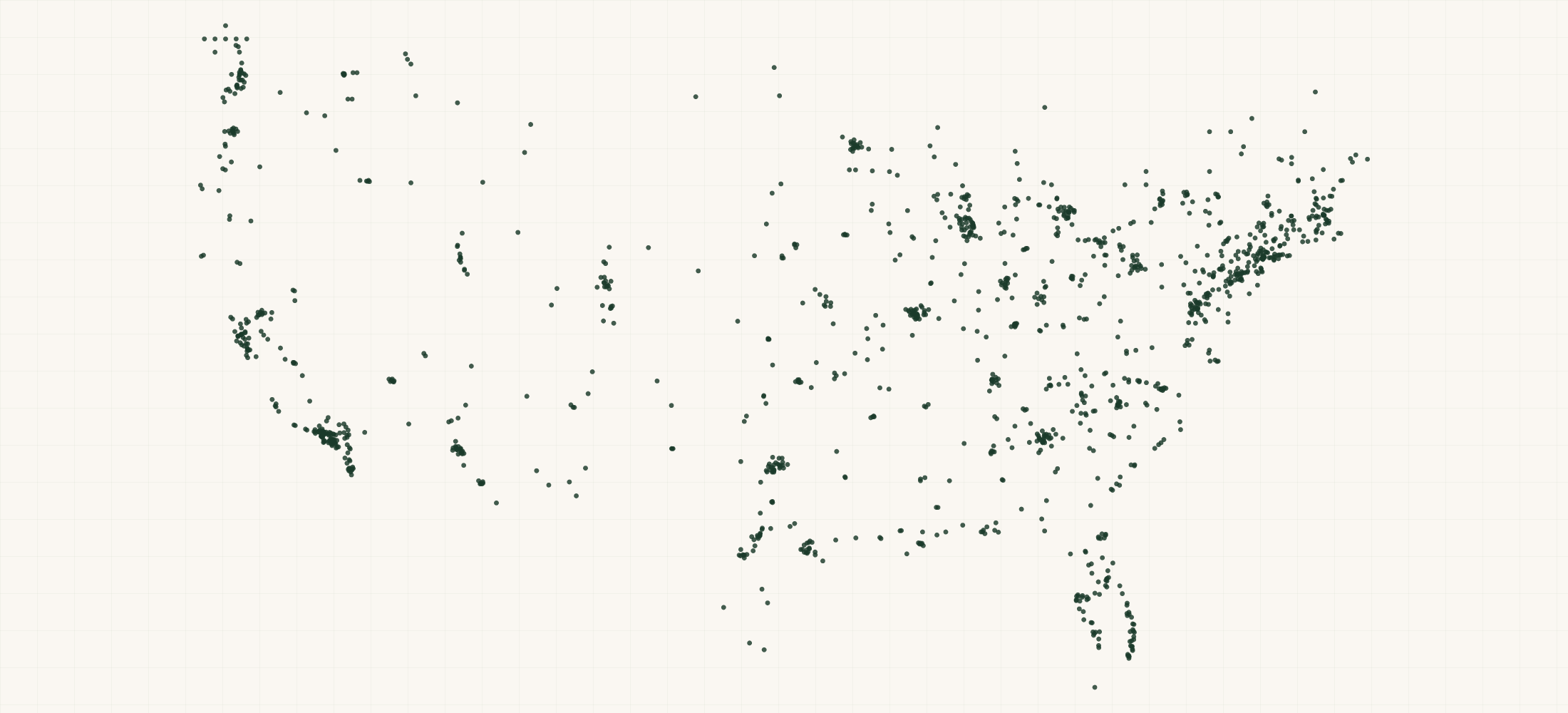 Map of where the Graph Tech Retailers are