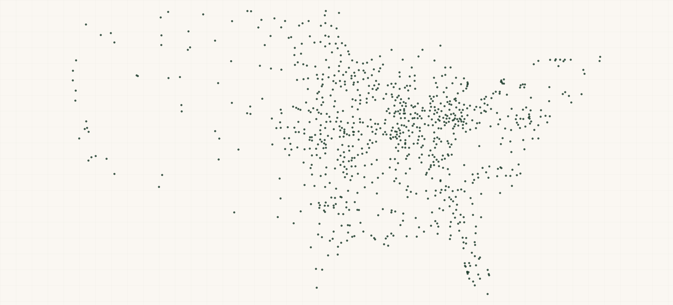 Map of where the Grasshopper Mower Dealers are