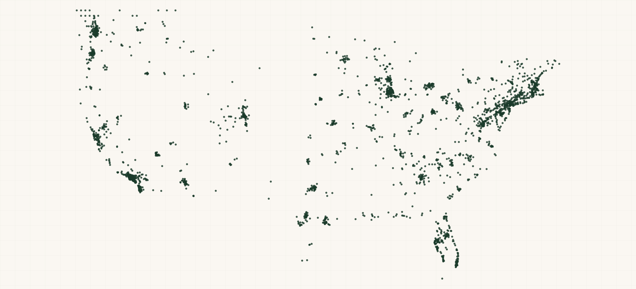 Map of where the Green Juju Retailers are