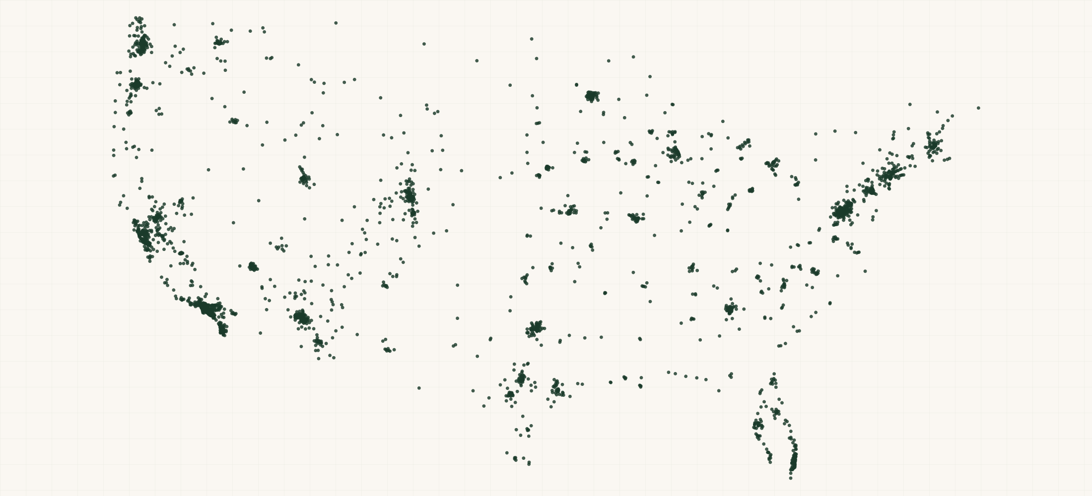 Map of where the Groundwork Coffee Retailers are