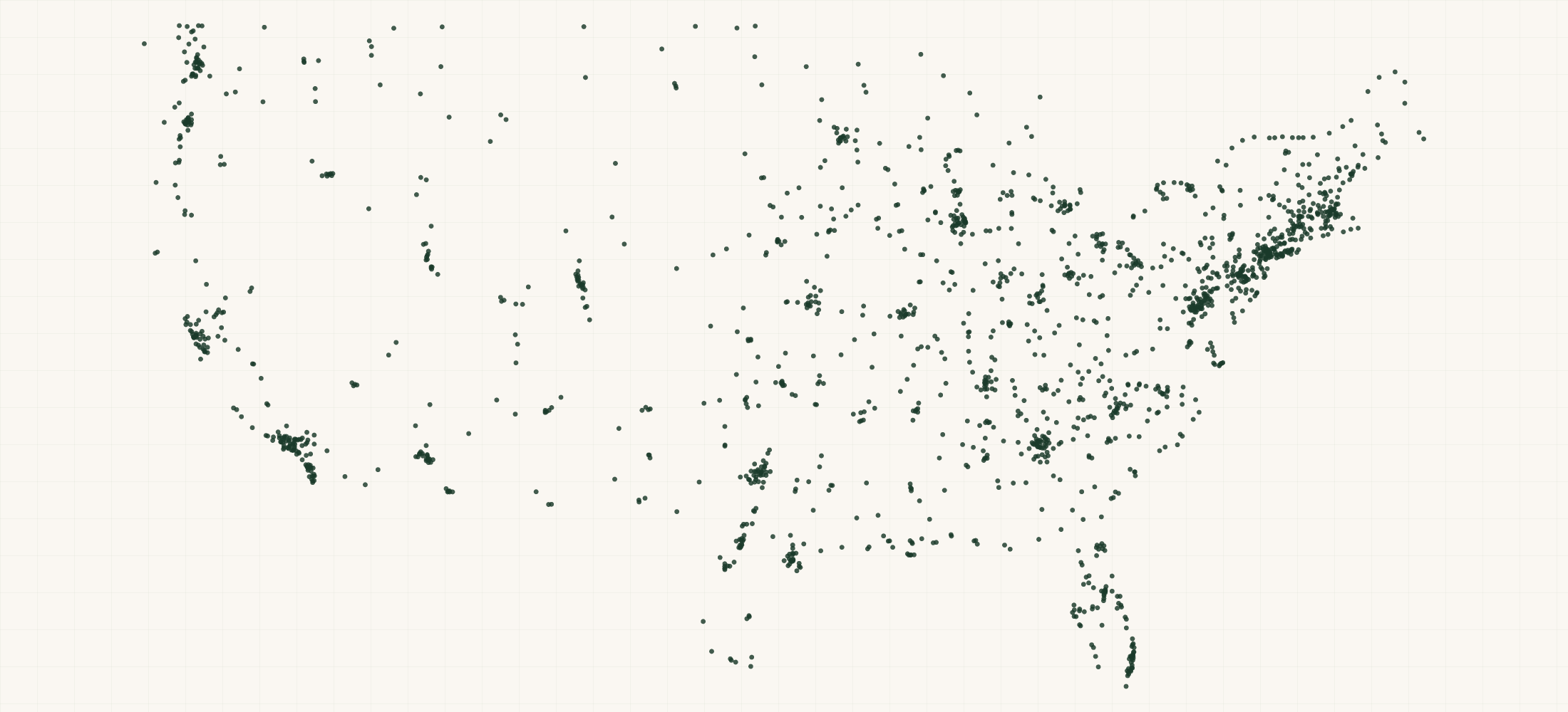 Map of where the Guitars & Basses Brand Retailers are