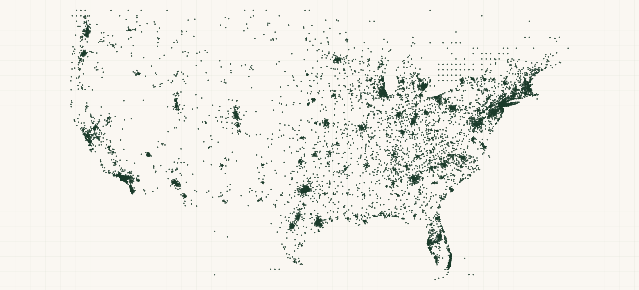 Map of where the Hair Care Brand Retailers are
