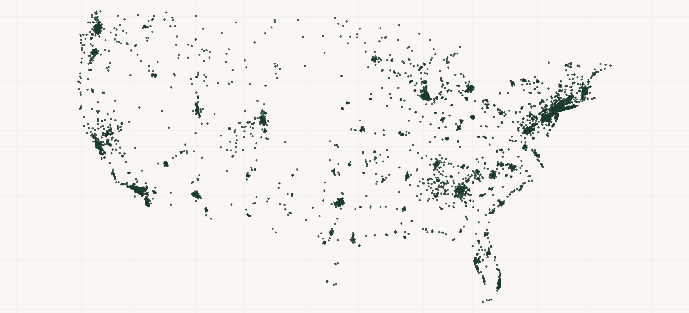 Map of where the Halfday Retailers are