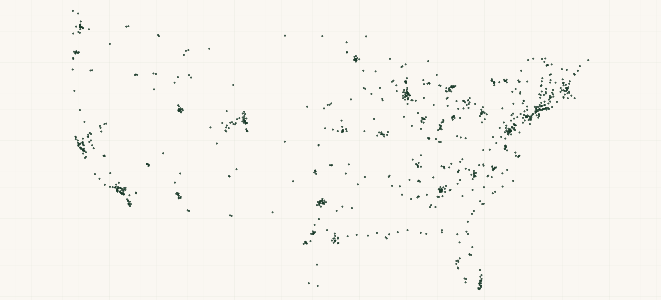 Map of where the Halfdays Retailers are