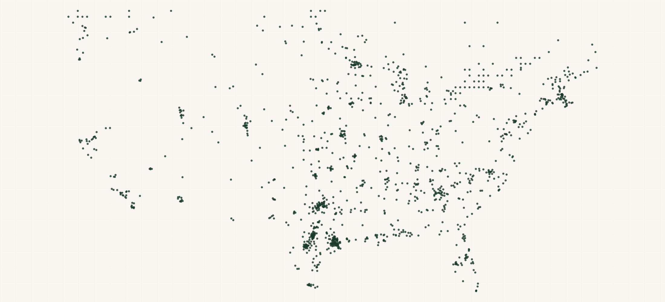 Map of where the Hardcore Carnivore Retailers are