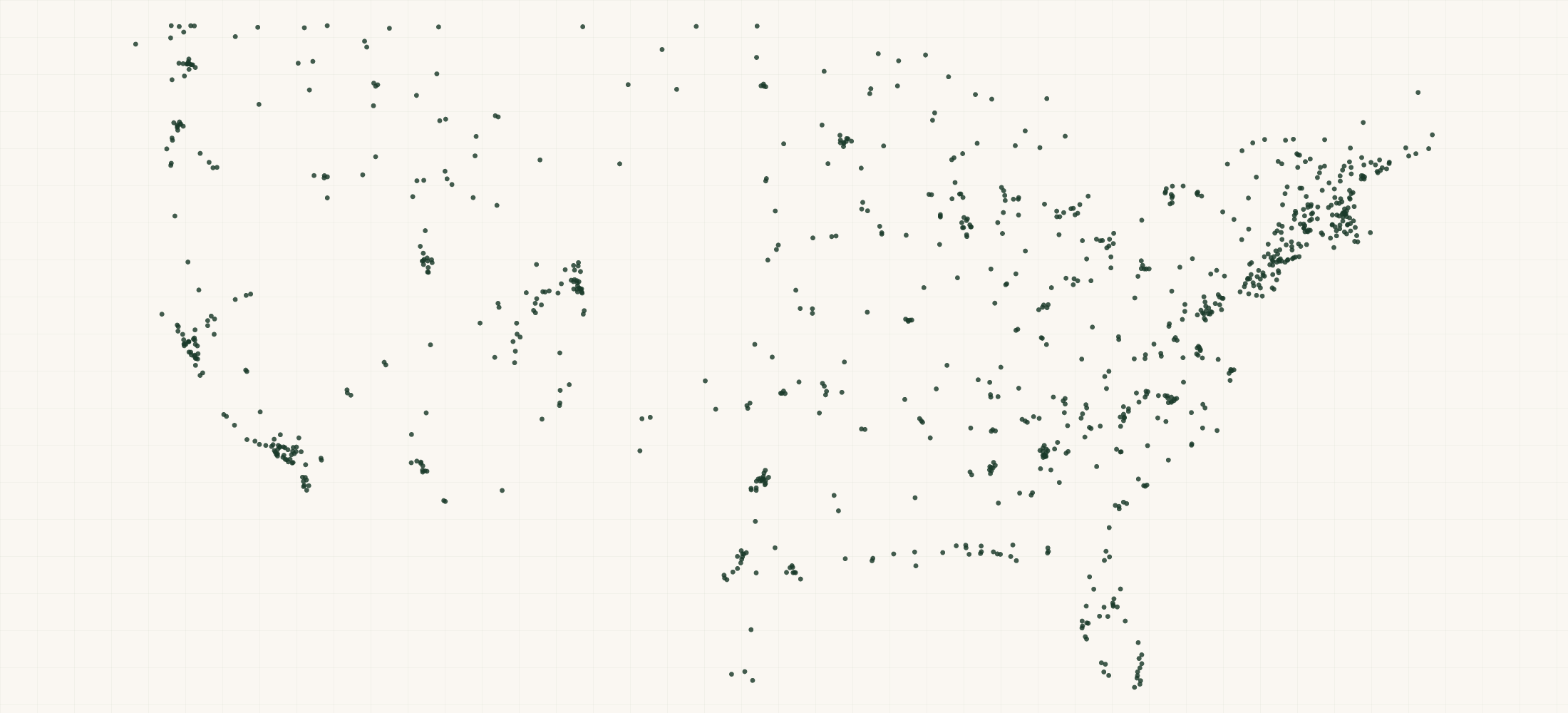 Map of where the Helinox Retailers are