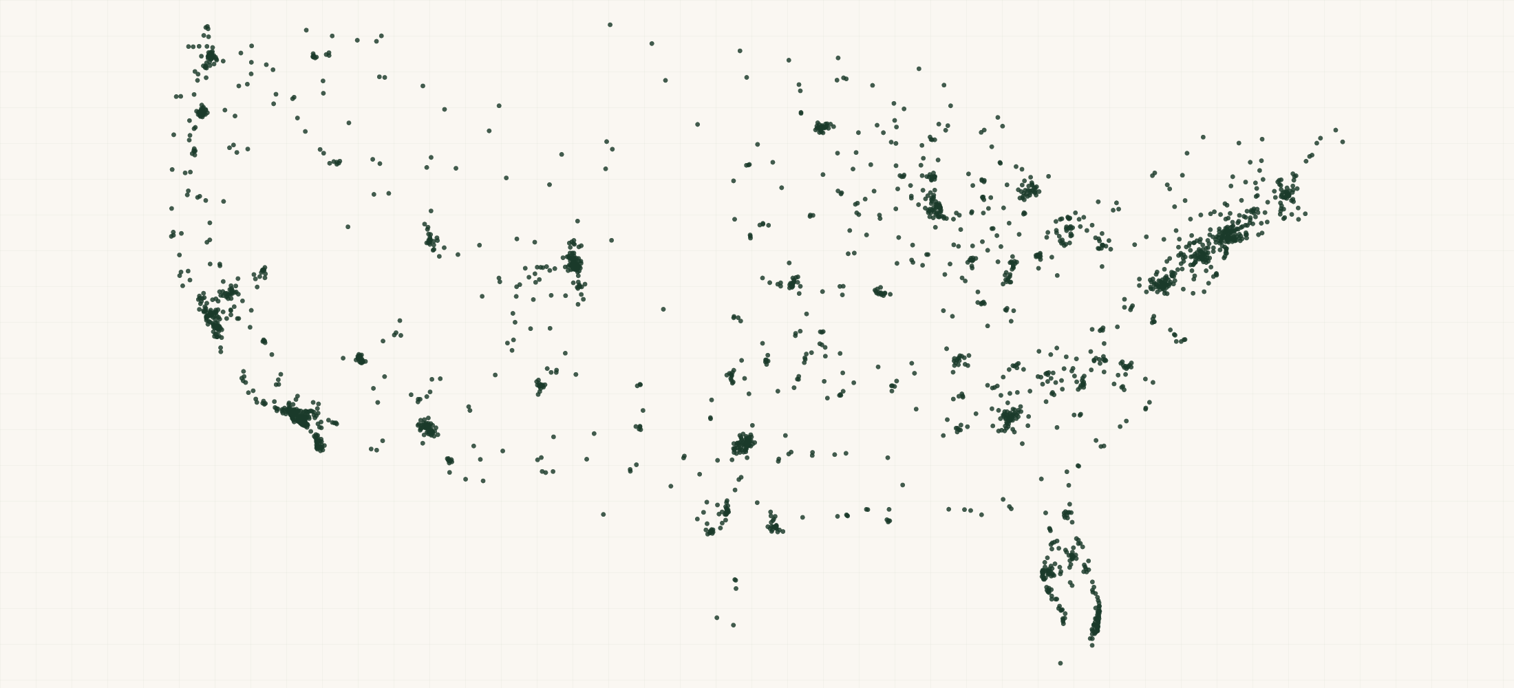 Map of where the Herbs Etc. Retailers are