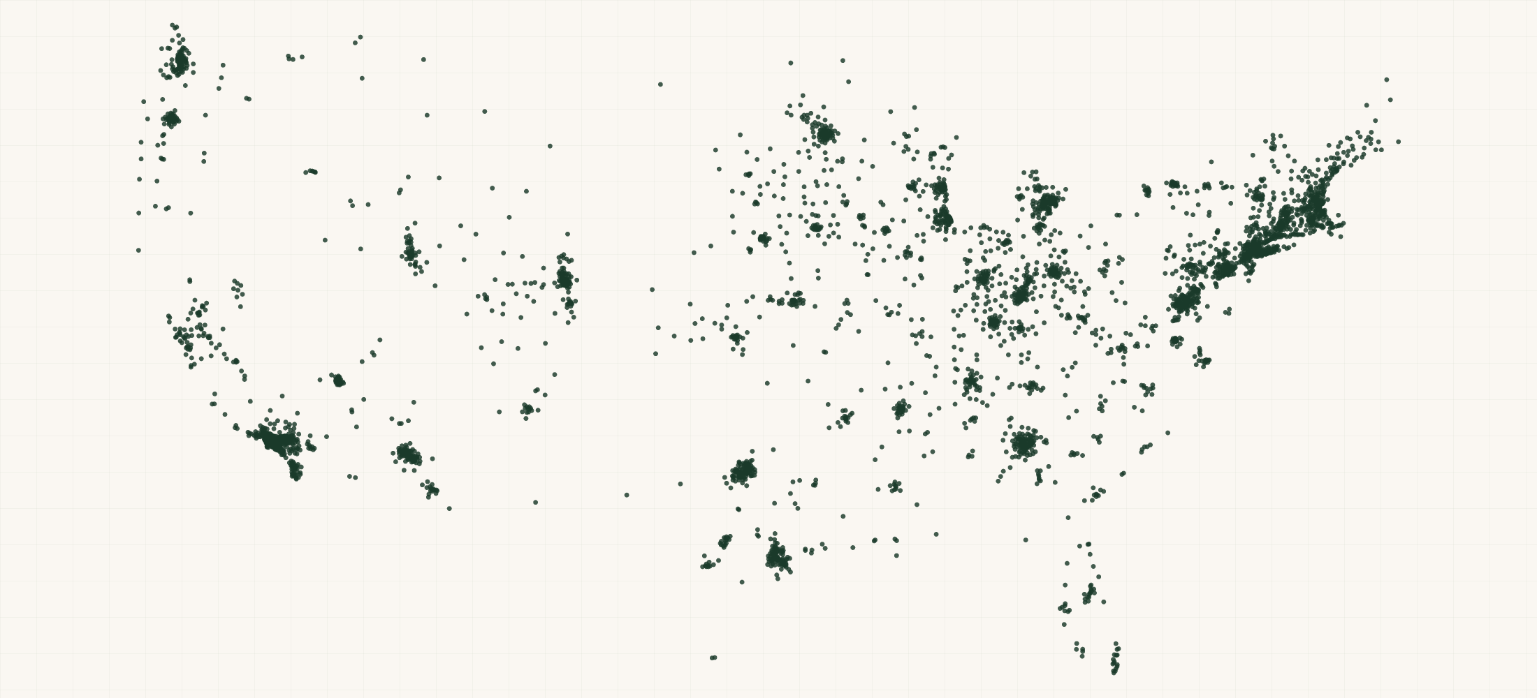 Map of where the Hey Dally Retailers are
