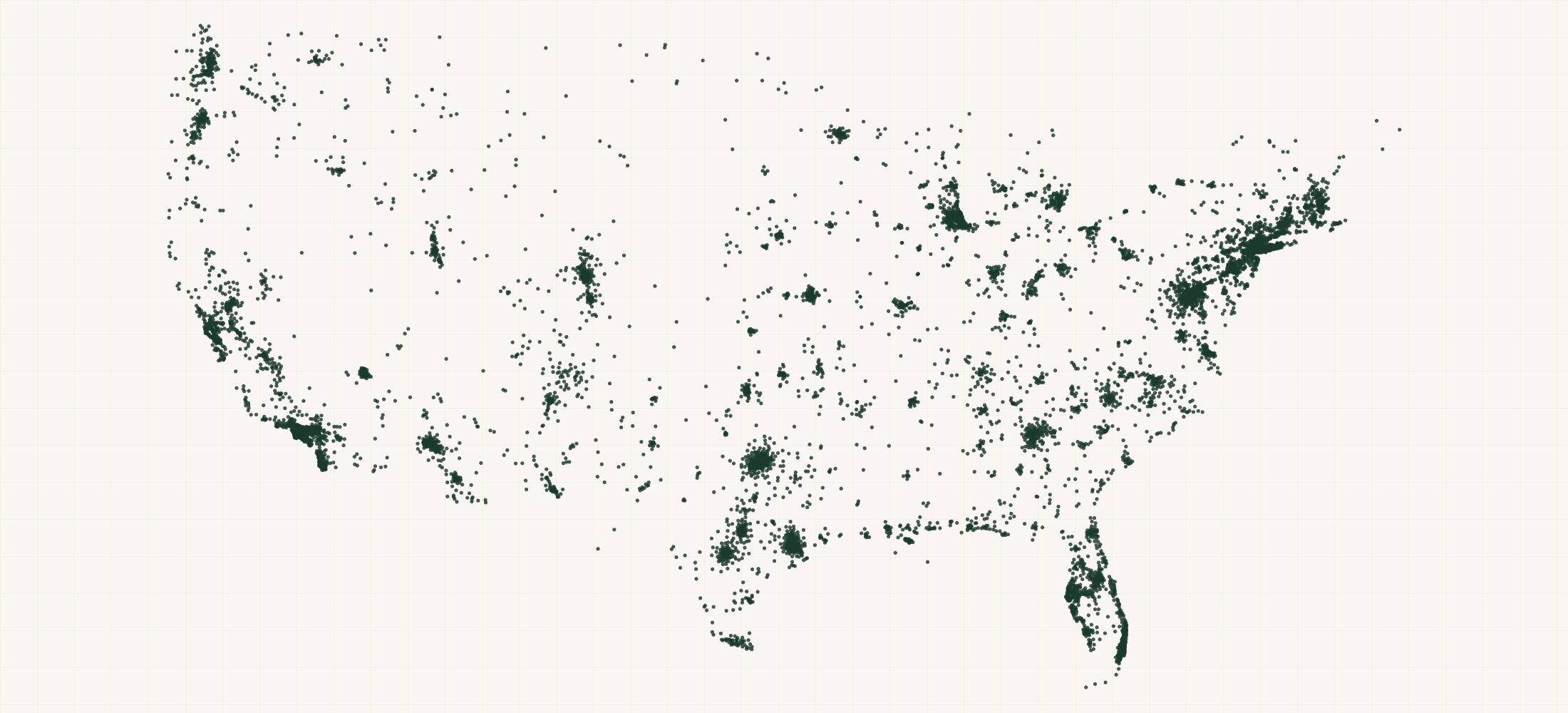 Map of where the Hispanic American-Owned Federal Contractors are