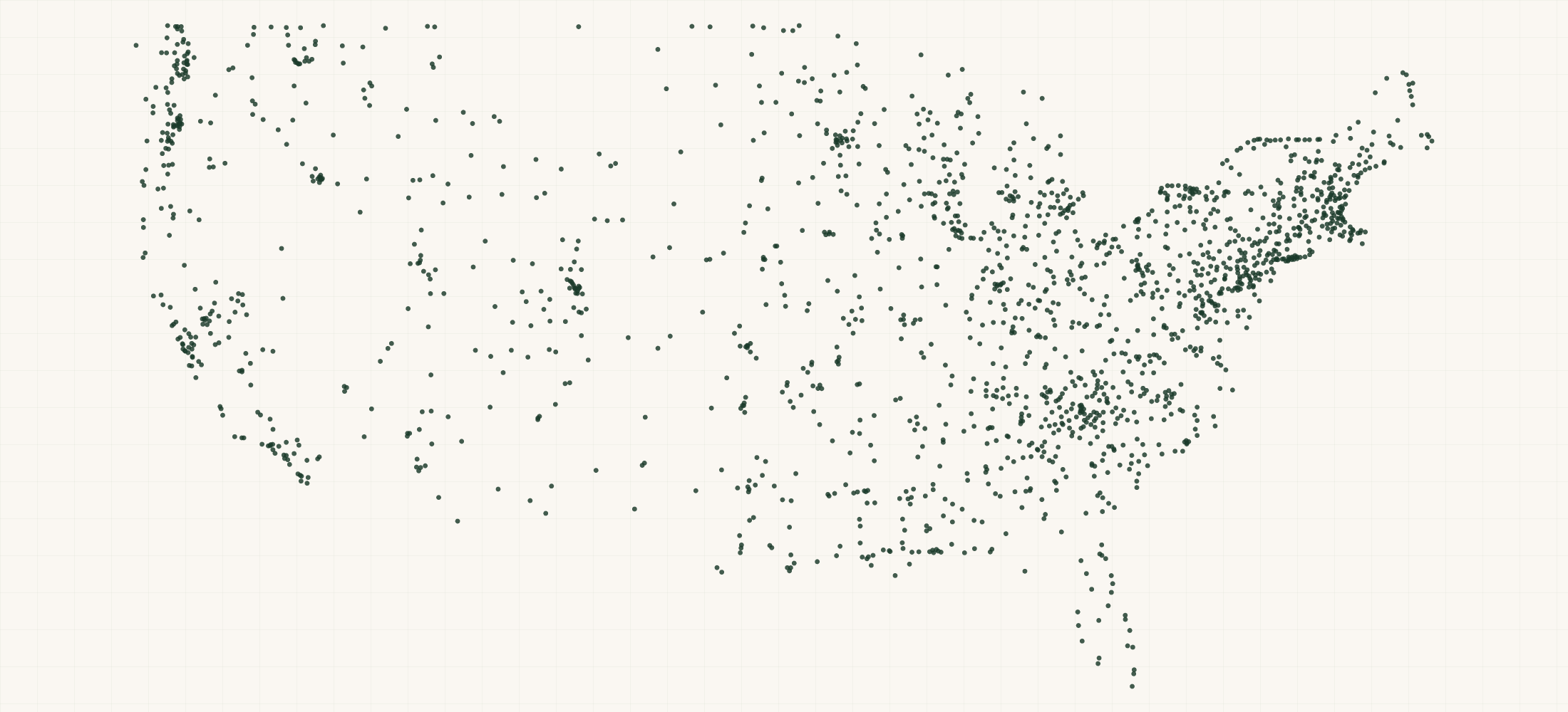 Map of where the HNI Residential Retailers are