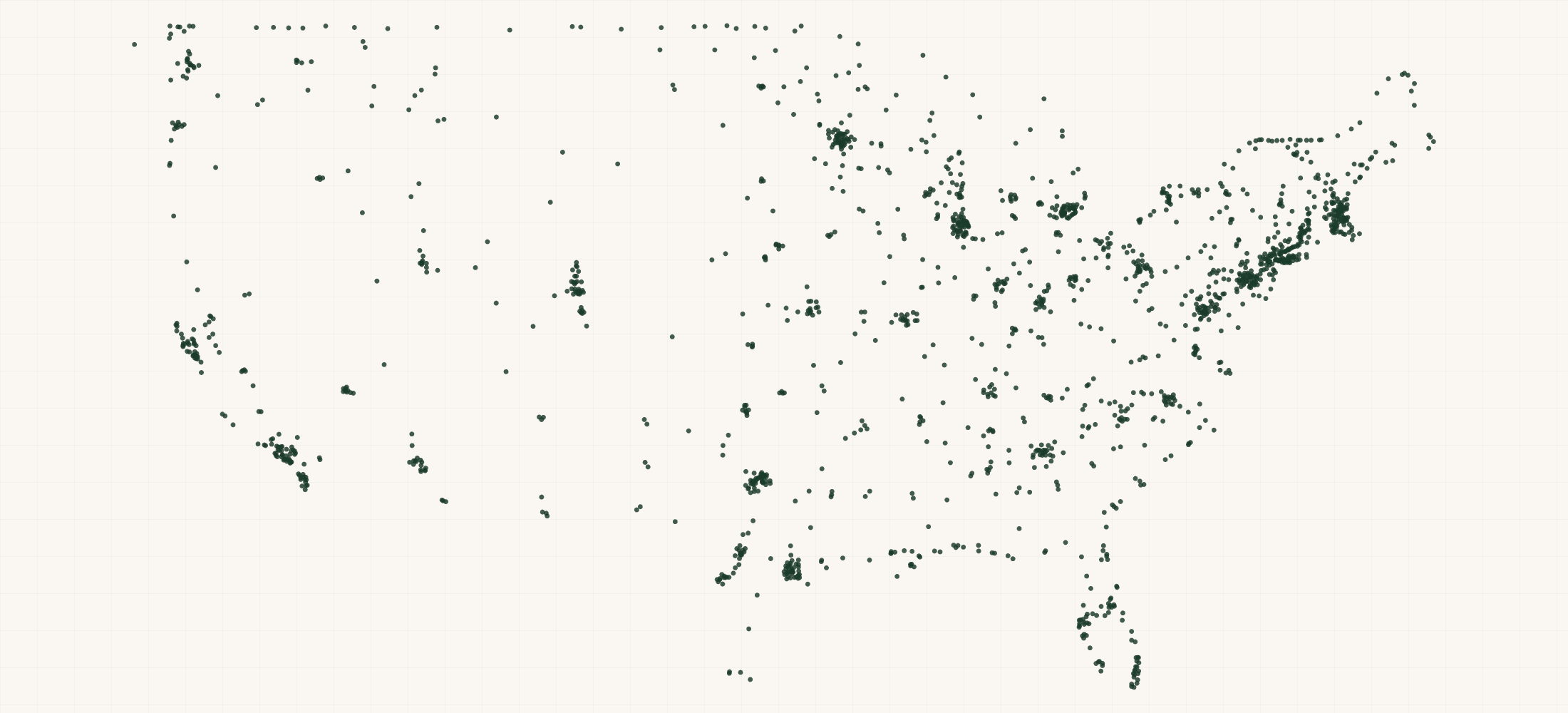 Map of where the Hockey & Lacrosse Brand Retailers are