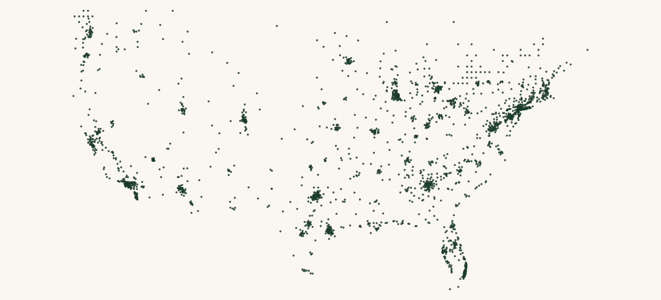 Map of where the Home Depot Store Locations are