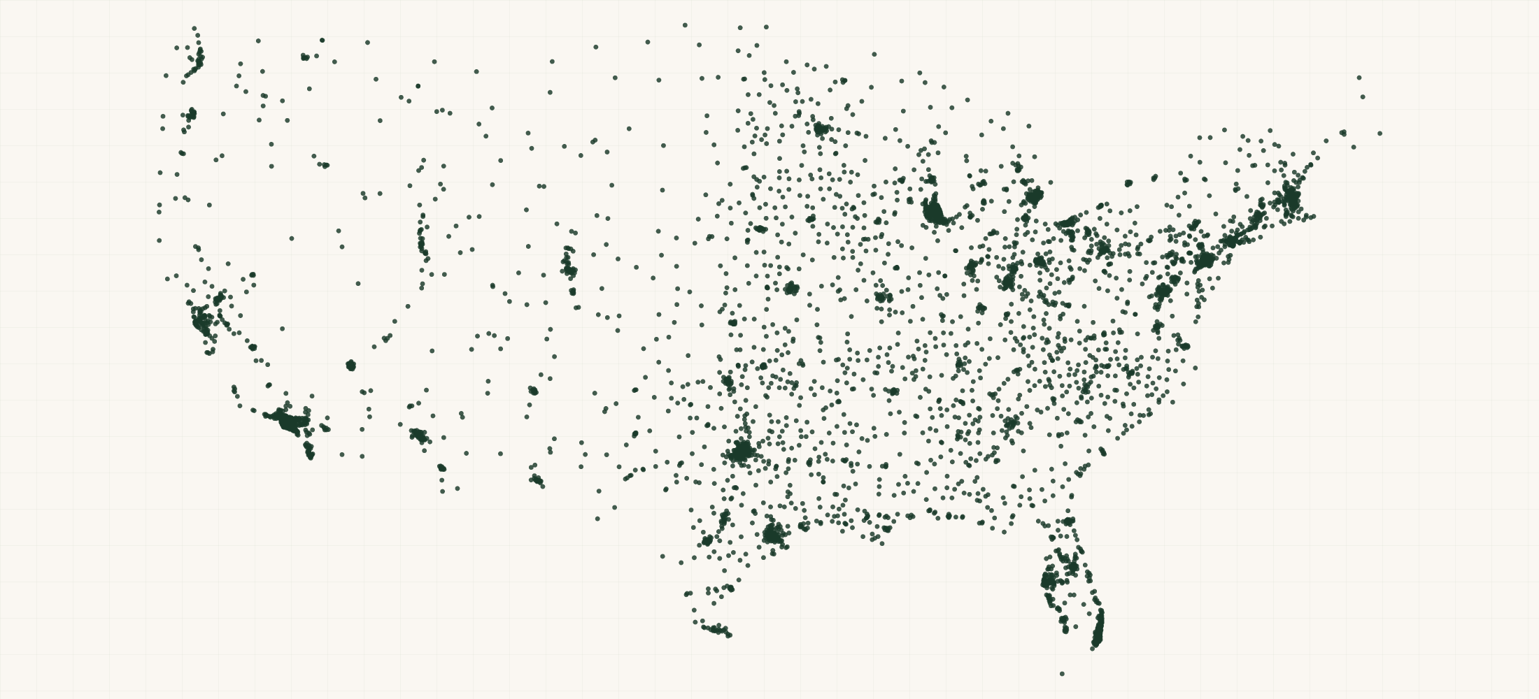 Map of where the US Home Health Agencies are