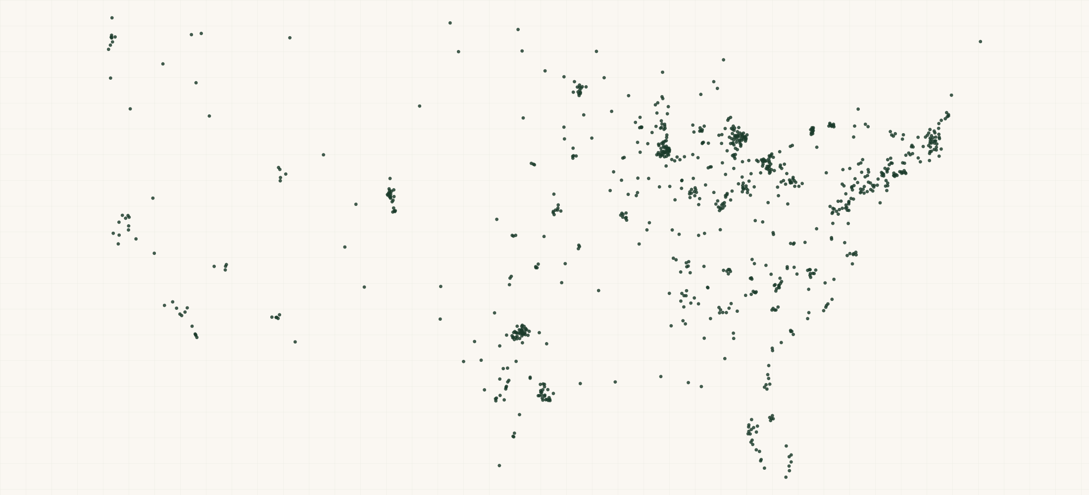 Map of where the Honest Paws Retailers are